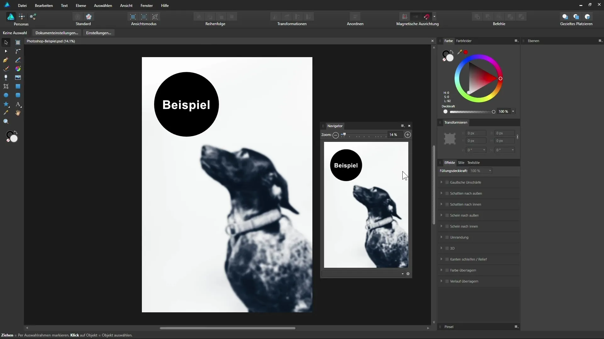 Effiziente Navigation durch dein Affinity Designer Dokument Effiziente Navigation durch dein Affinity Designer Dokument