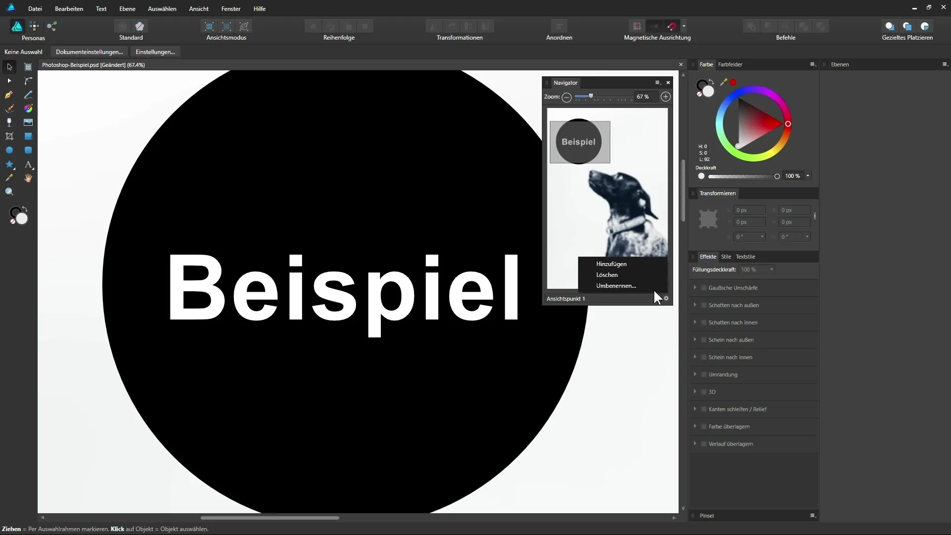 Effiziente Navigation durch dein Affinity Designer Dokument Effiziente Navigation durch dein Affinity Designer Dokument