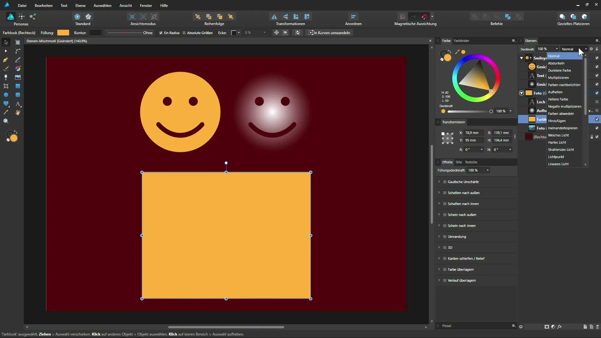 Effektive Verwendung von Ebenen-Mischmodi in Affinity Designer Effektive Verwendung von Ebenen-Mischmodi in Affinity Designer