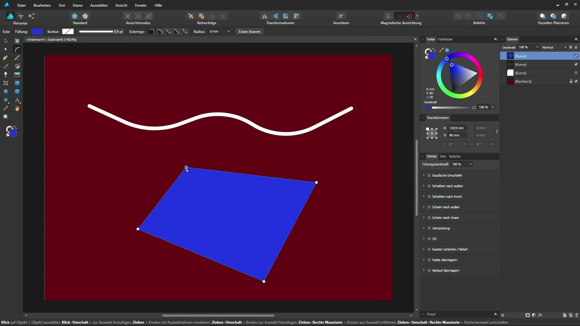 Effektiv Ecken gestalten in Affinity Designer Effektiv Ecken gestalten in Affinity Designer