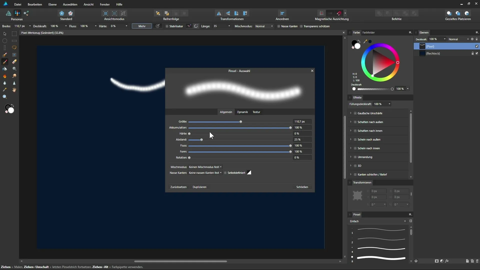 Affinity Designer Malpinsel-Werkzeug für kreative Designs Affinity Designer Malpinsel-Werkzeug für kreative Designs