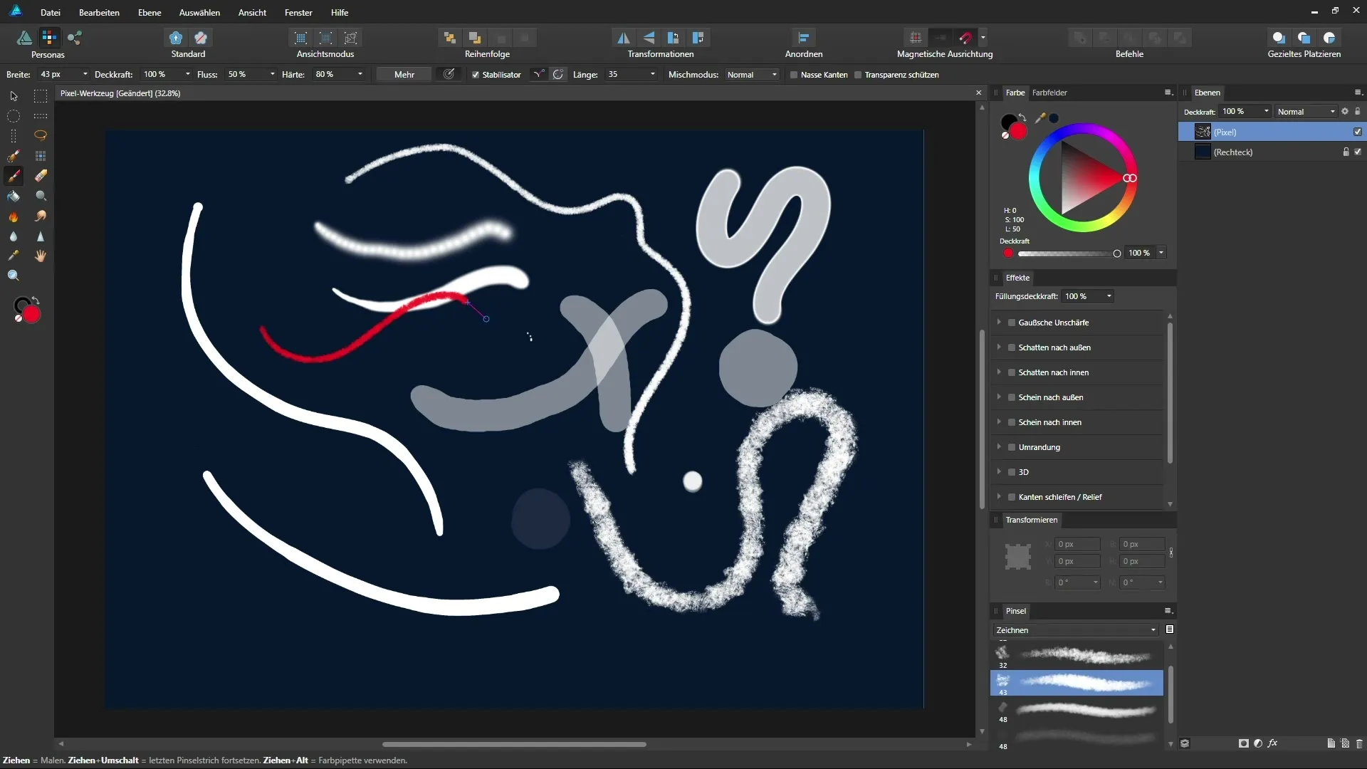 Affinity Designer Malpinsel-Werkzeug für kreative Designs Affinity Designer Malpinsel-Werkzeug für kreative Designs
