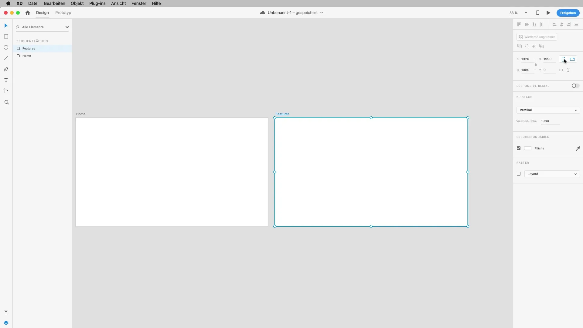 Aree di disegno in Adobe XD: Creazione e personalizzazione Superfici di disegno in Adobe XD: Creazione e personalizzazione