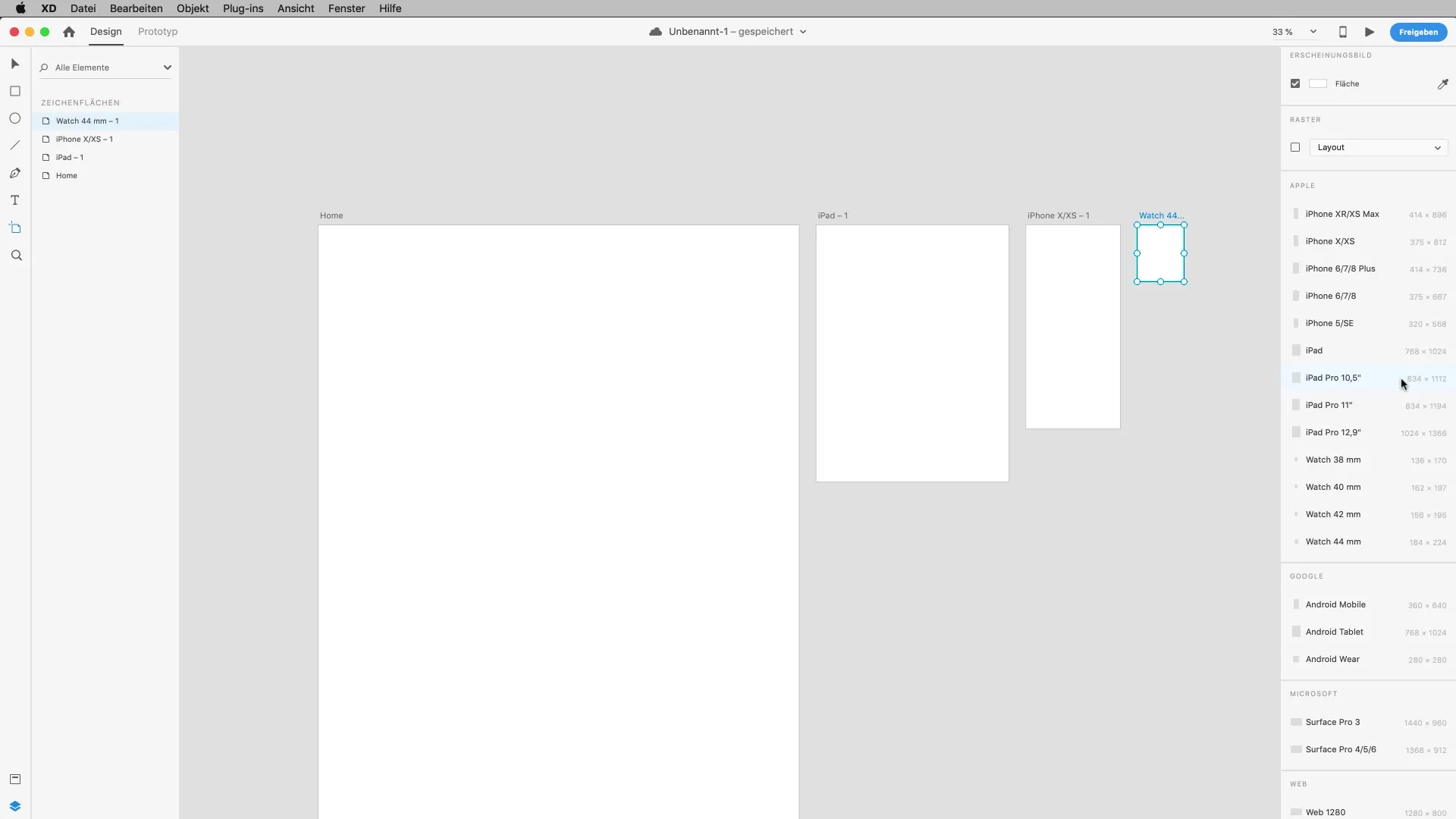 Aree di lavoro in Adobe XD: creazione e personalizzazione Aree di disegno in Adobe XD: creazione e adattamento