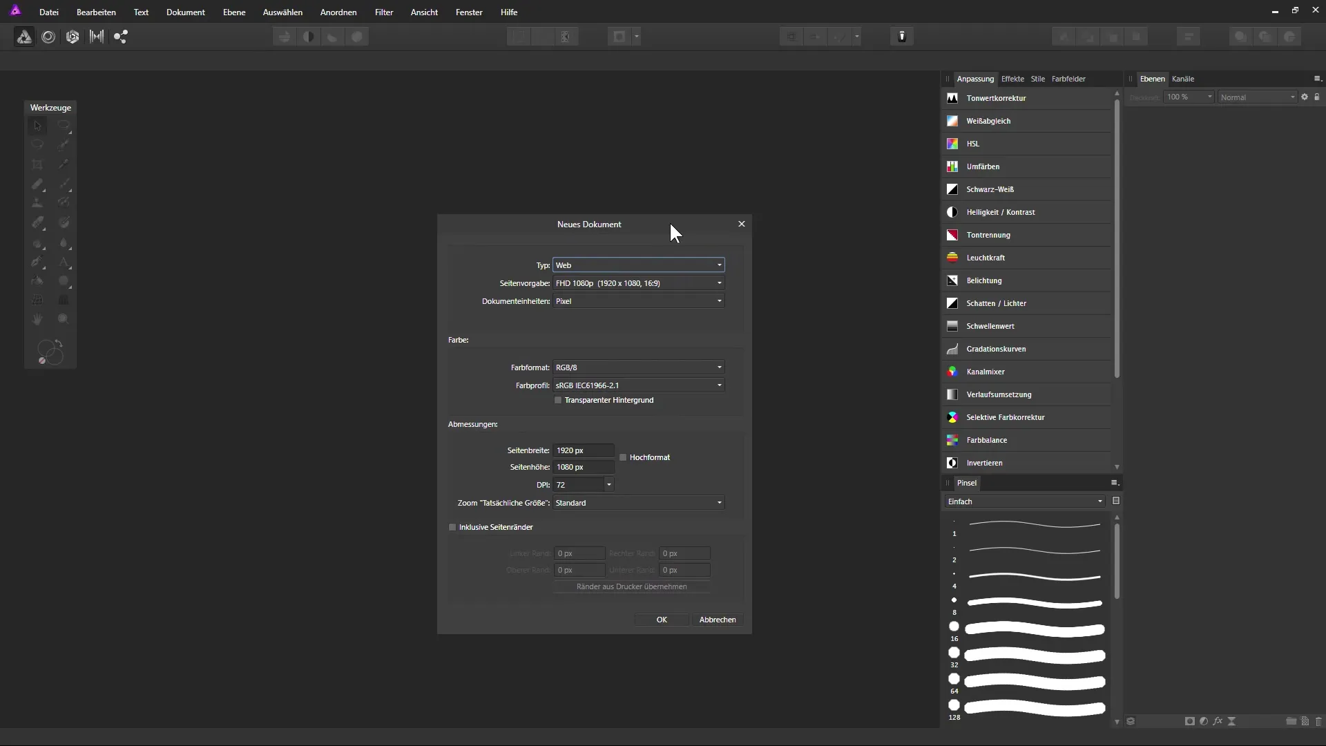 Affinity Photo - Neue Dokumente effektiv gestalten Affinity Photo - Neue Dokumente effektiv gestalten