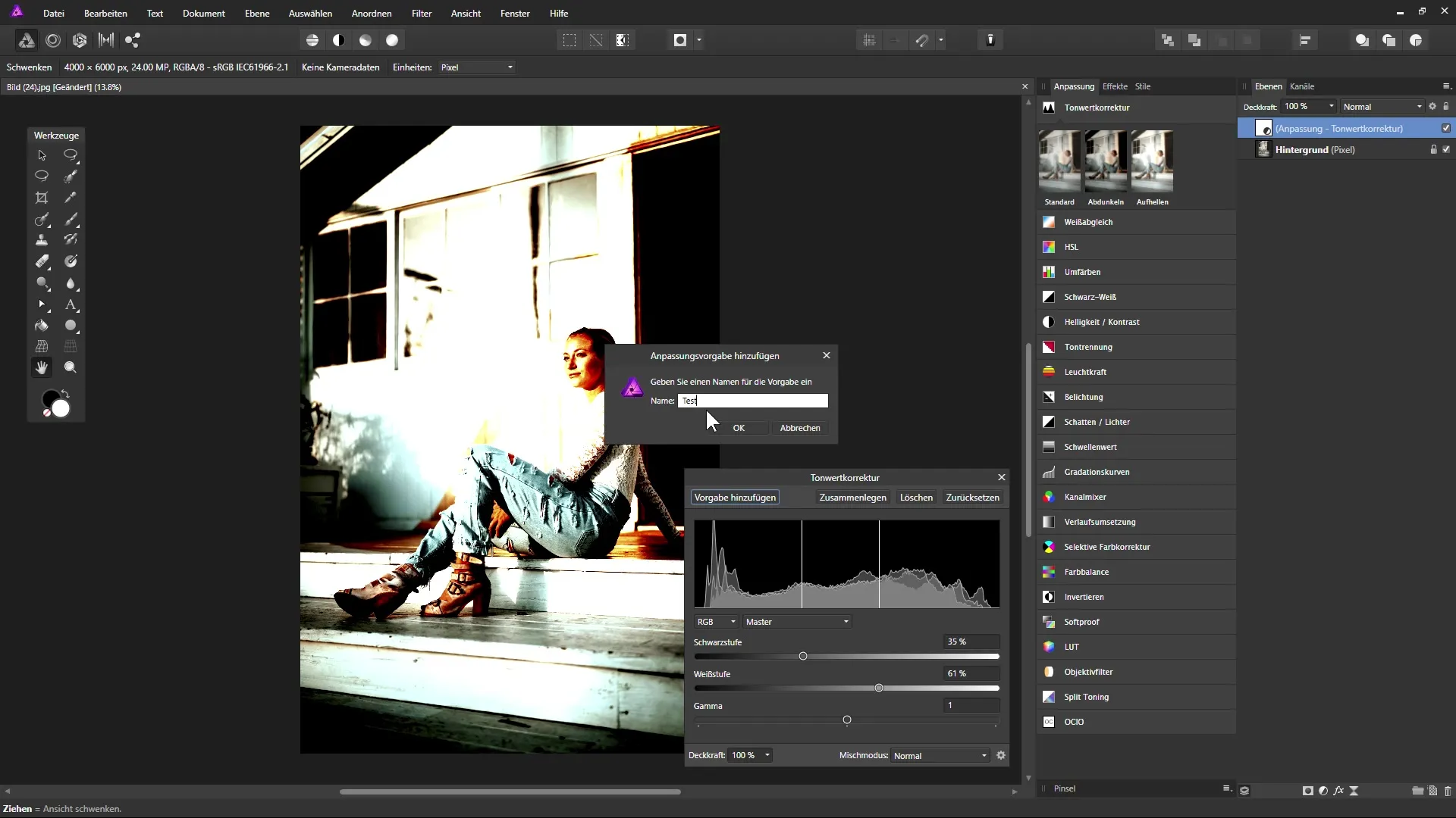 Эффективное использование уровней коррекции в Affinity Photo Эффективное использование уровней настройки в Affinity Photo