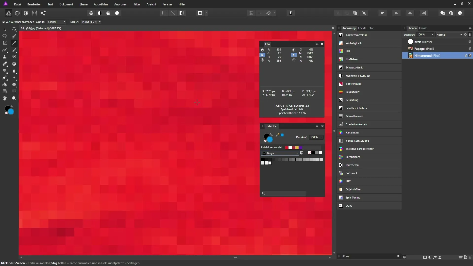 Farbpipette in Affinity Photo: Farben effektiv auswählen und speichern