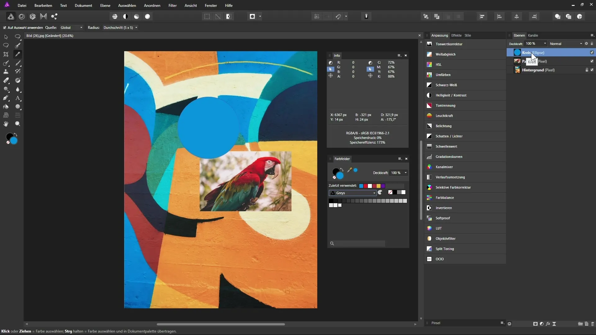 Farbpipette in Affinity Photo: Farben effektiv auswählen und speichern