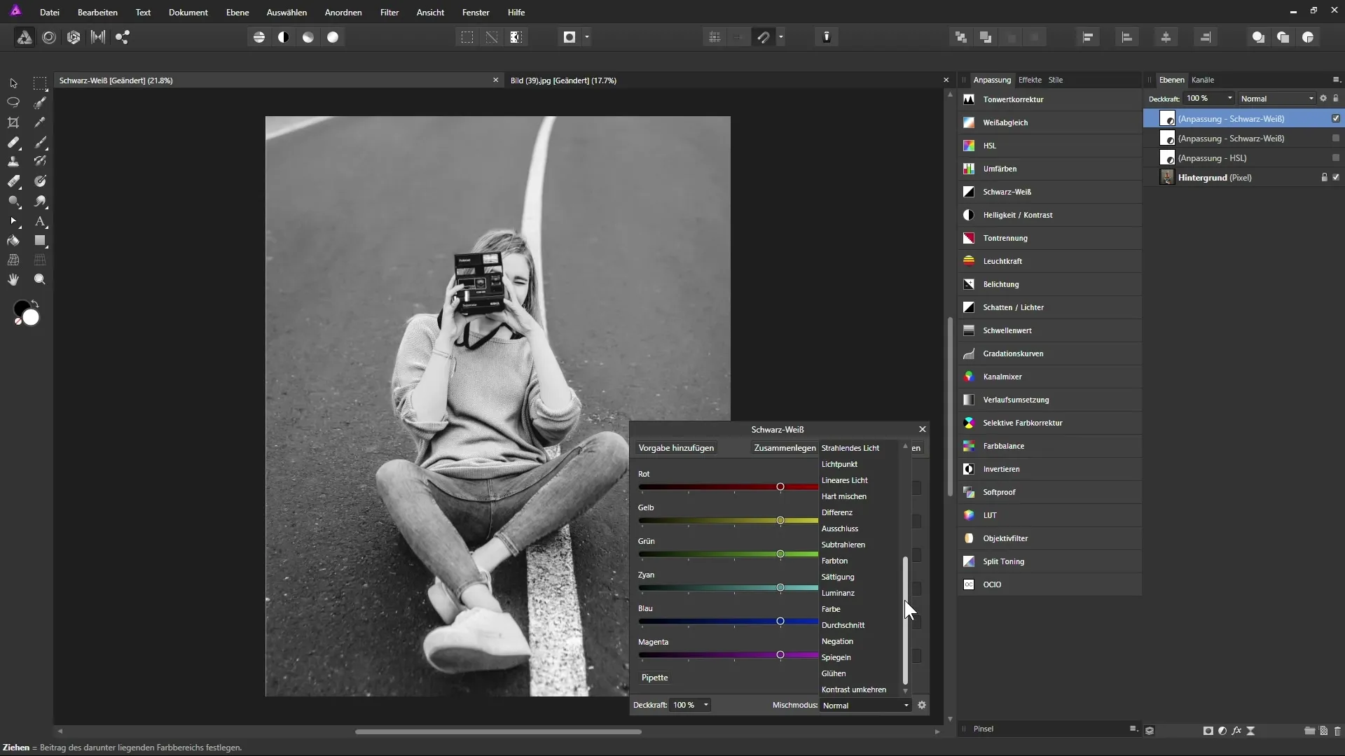 Schwarz-Weiß-Bilder in Affinity Photo erstellen Schwarz-Weiß-Bilder in Affinity Photo erstellen