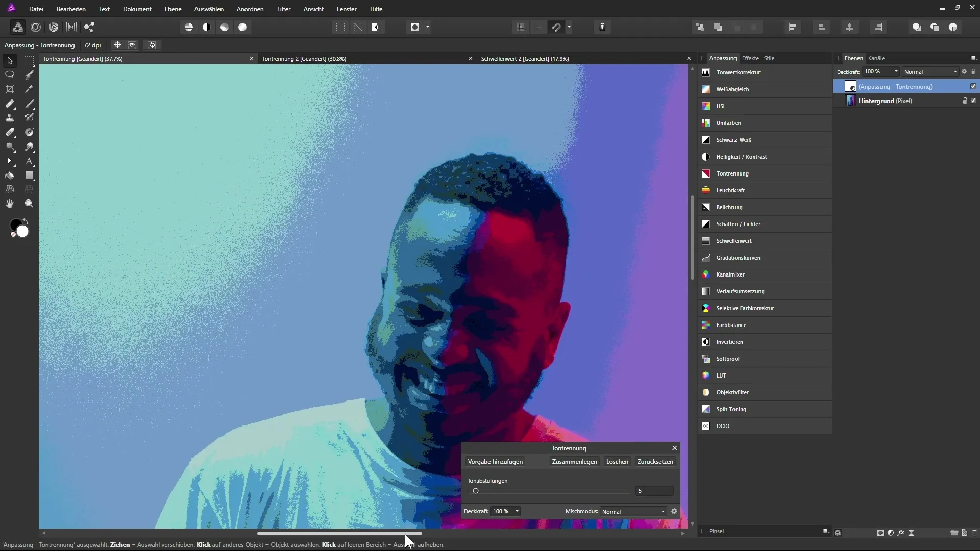 Affinity Photo: Tontrennung und Schwellenwert nutzen Affinity Photo: Tontrennung und Schwellenwert nutzen