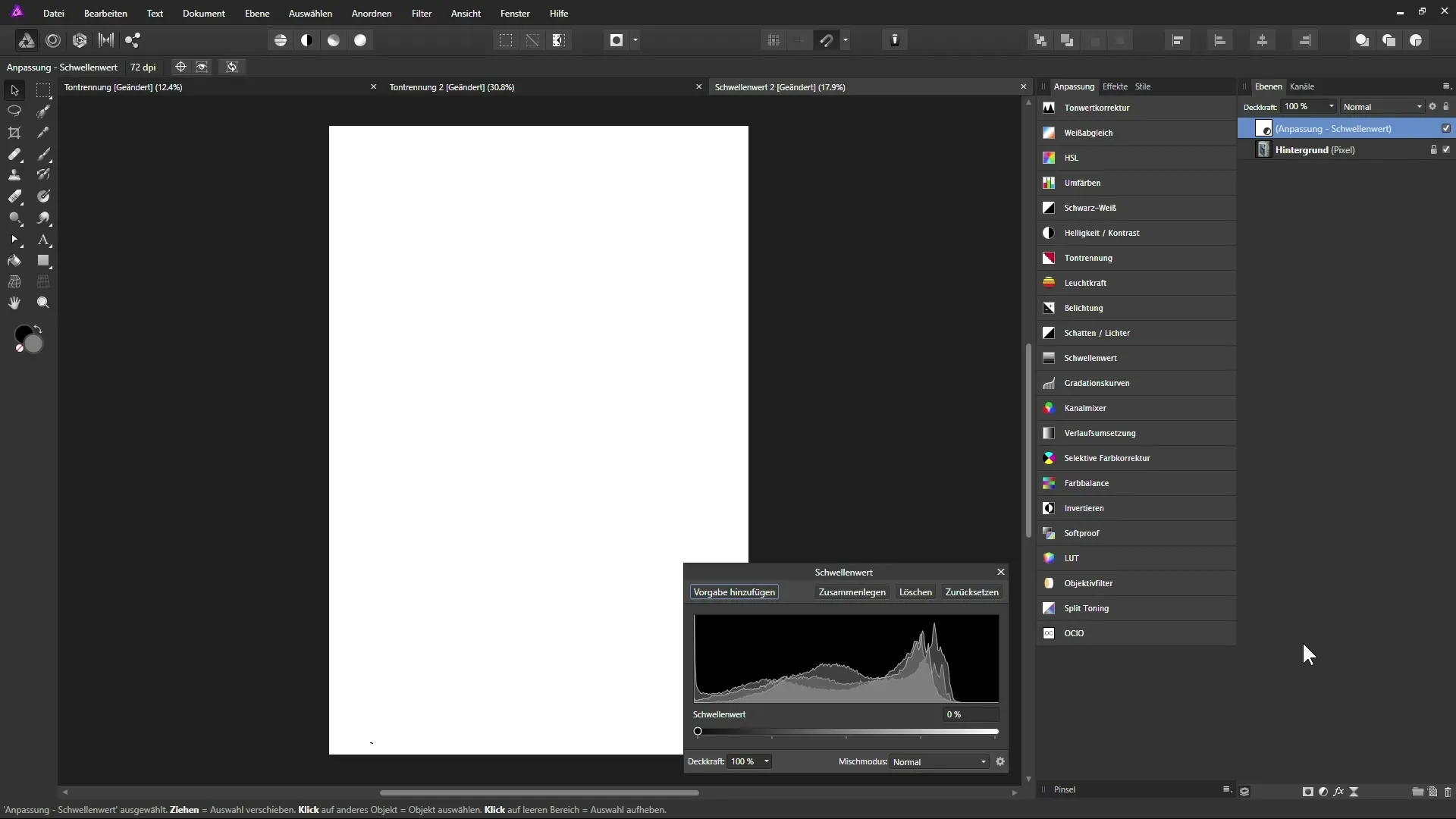 Affinity Photo: Tontrennung und Schwellenwert nutzen Affinity Photo: Tontrennung und Schwellenwert nutzen