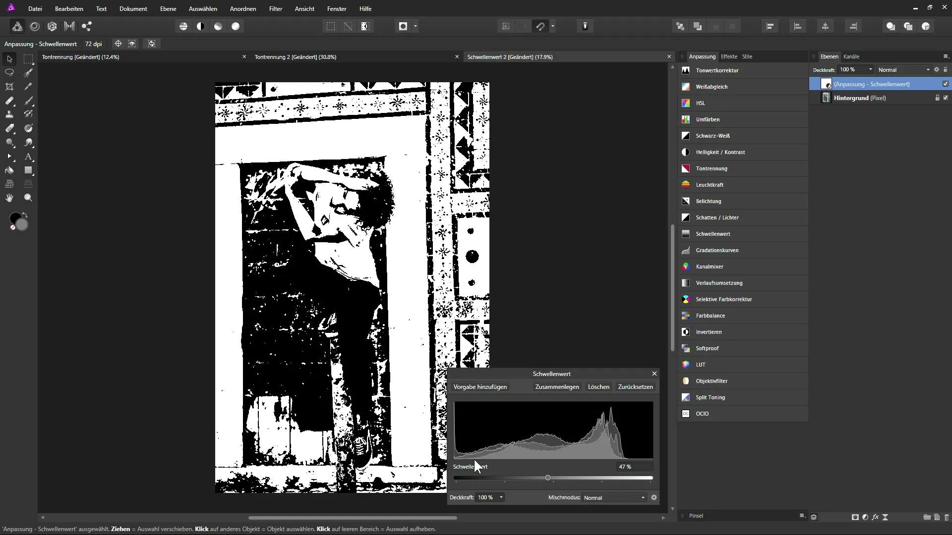 Affinity Photo: Tontrennung und Schwellenwert nutzen Affinity Photo: Tontrennung und Schwellenwert nutzen