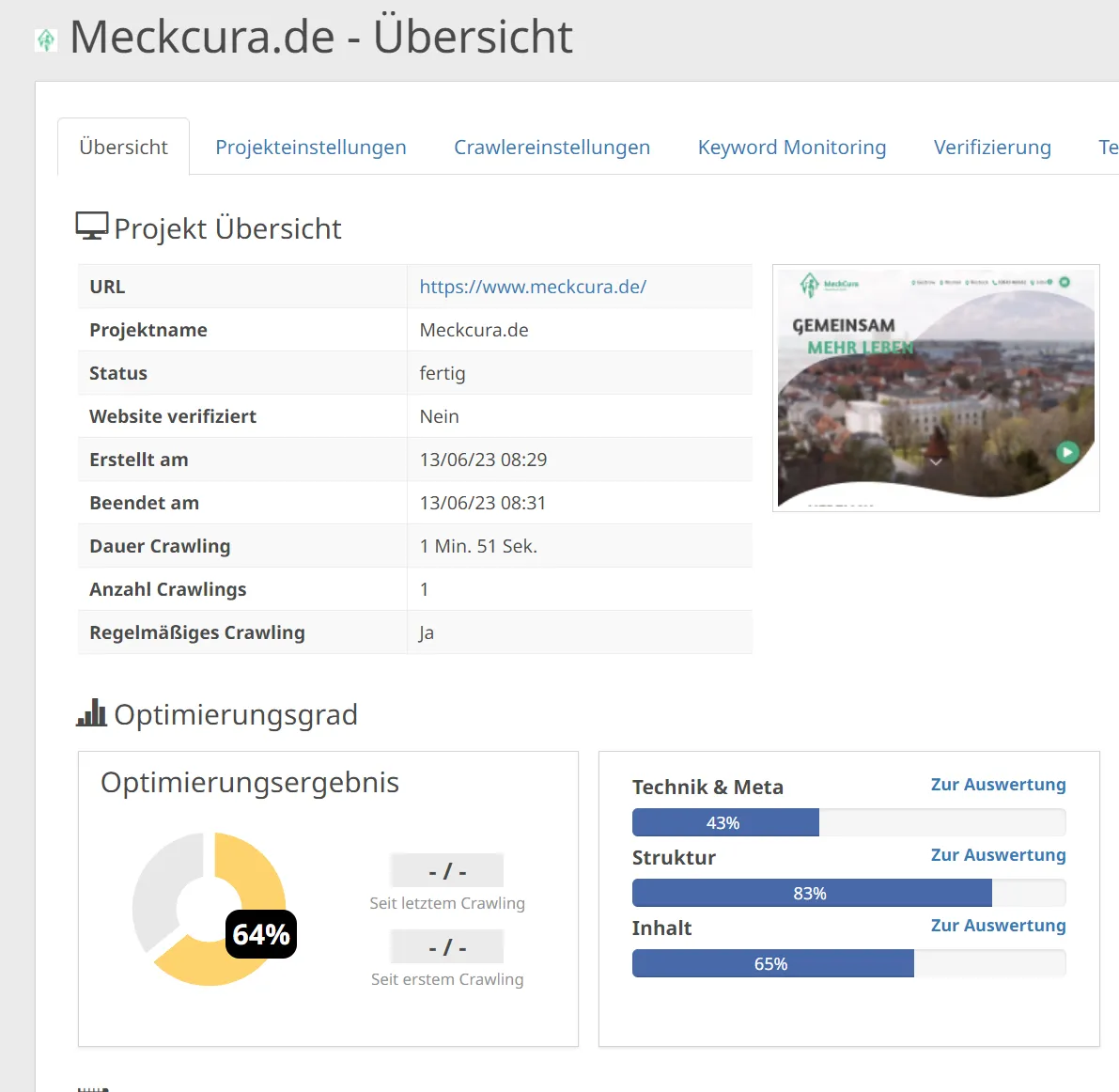 Comprobación SEO para un sitio web de mantenimiento