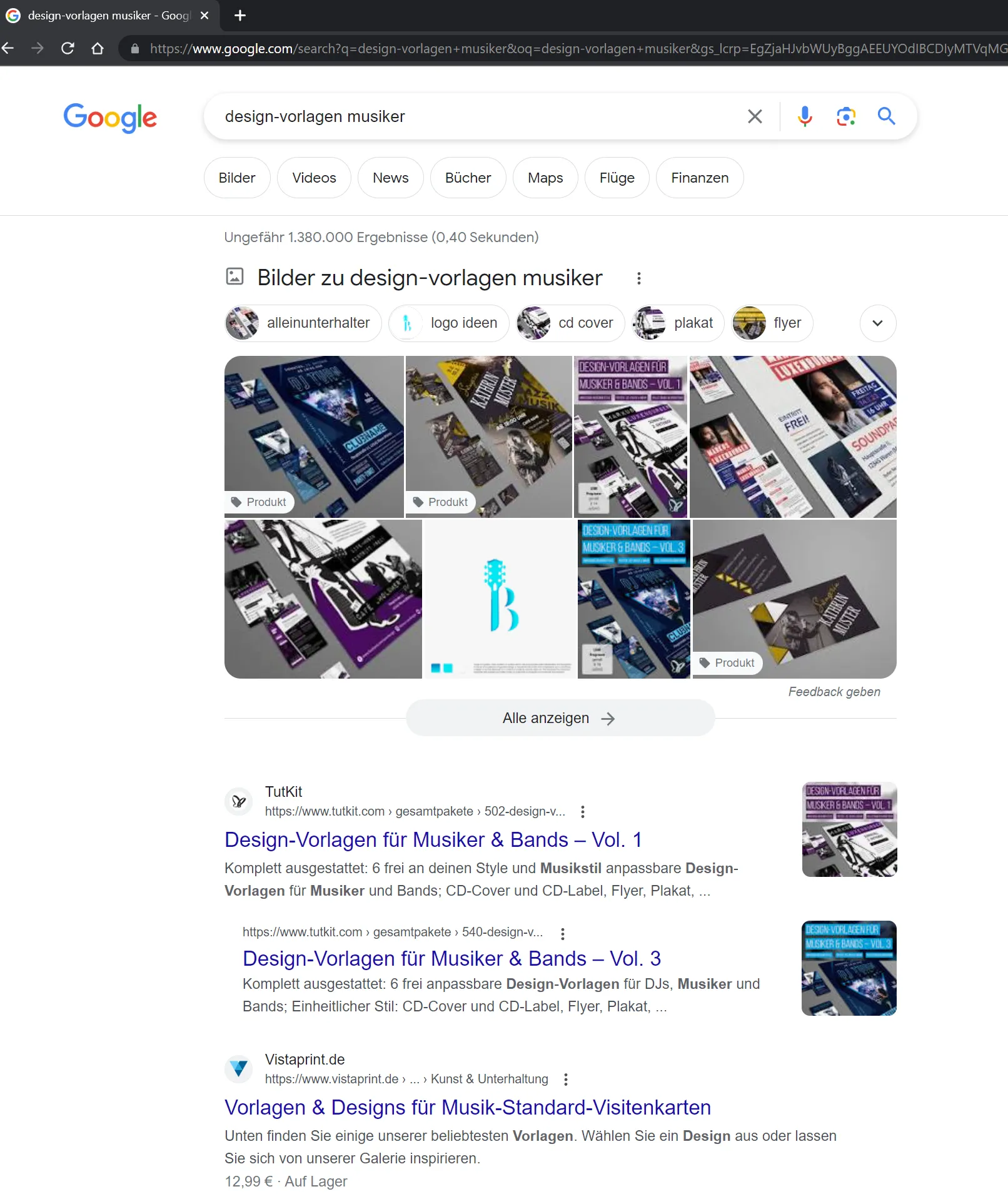 SERP-Anzeige bei Google