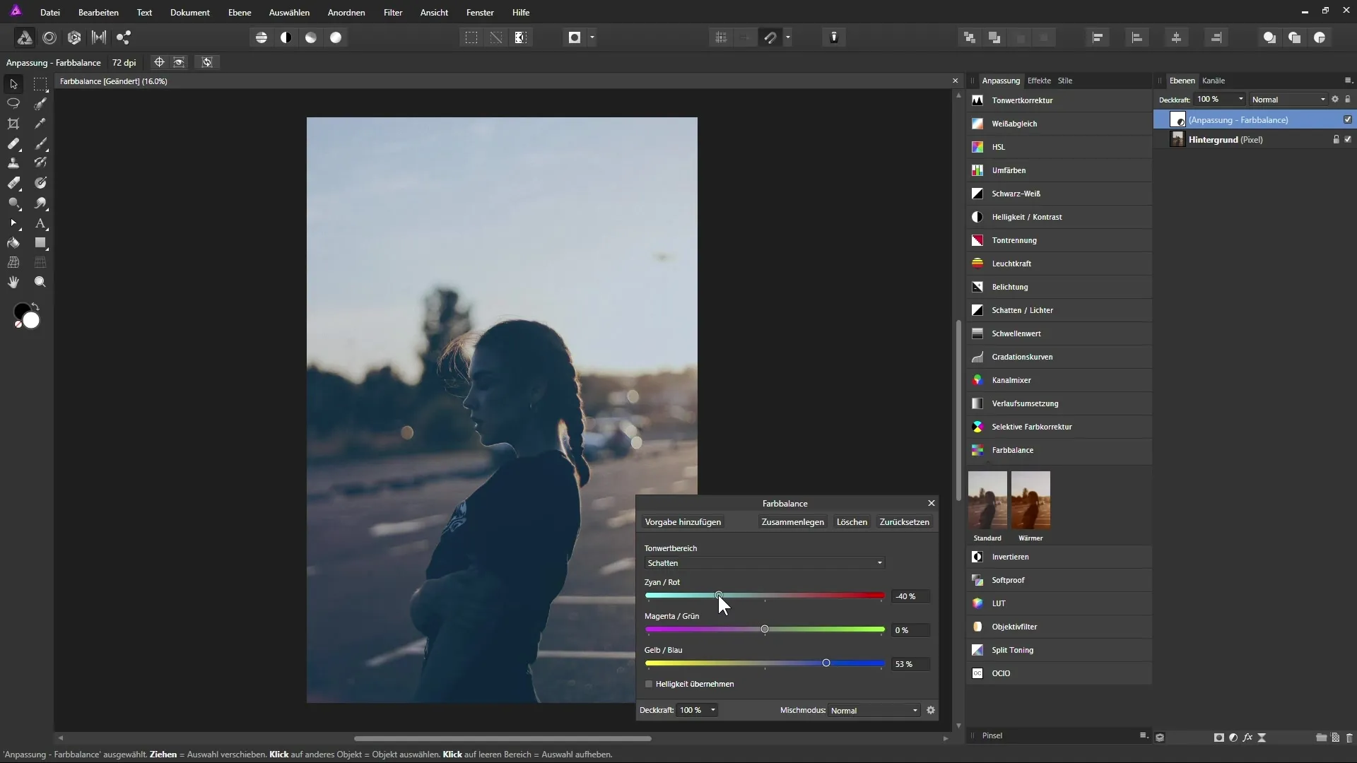 Farbbalance anpassen - So gestaltest du deine Bilder in Affinity Photo