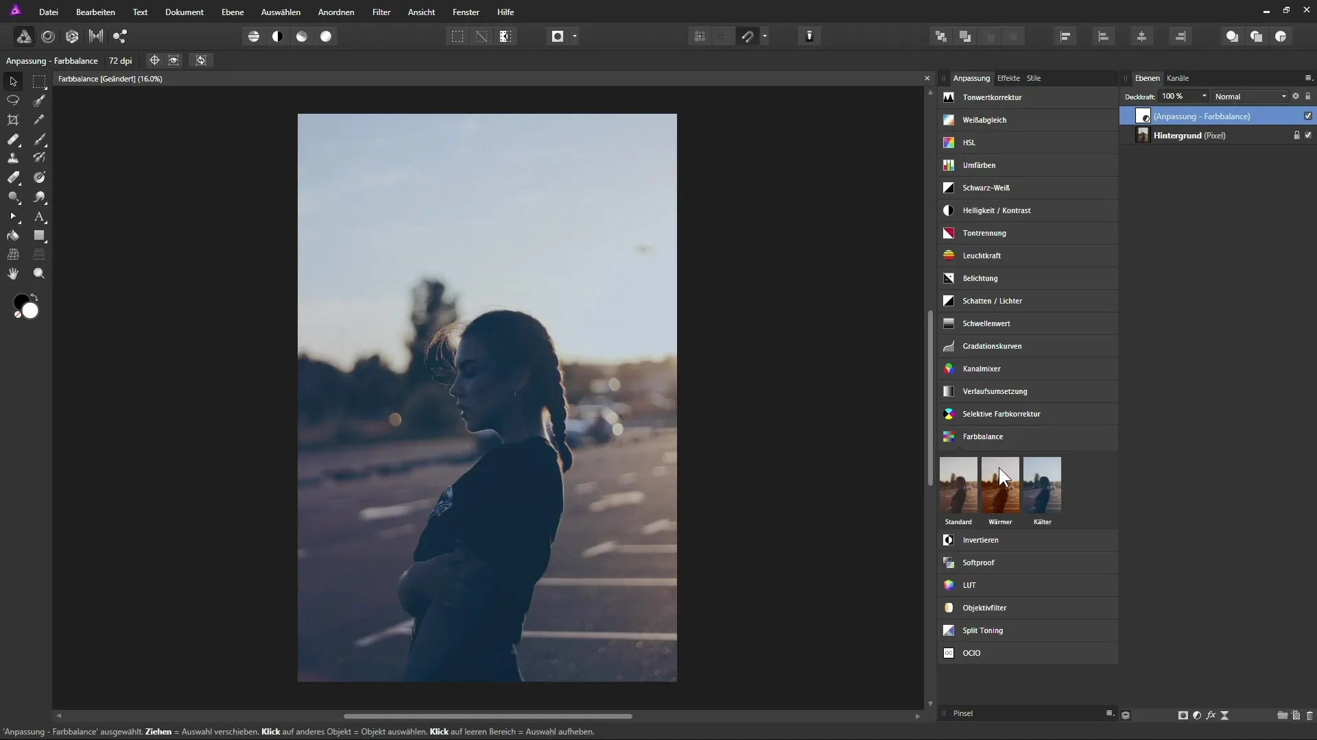 Farbbalance anpassen - So gestaltest du deine Bilder in Affinity Photo