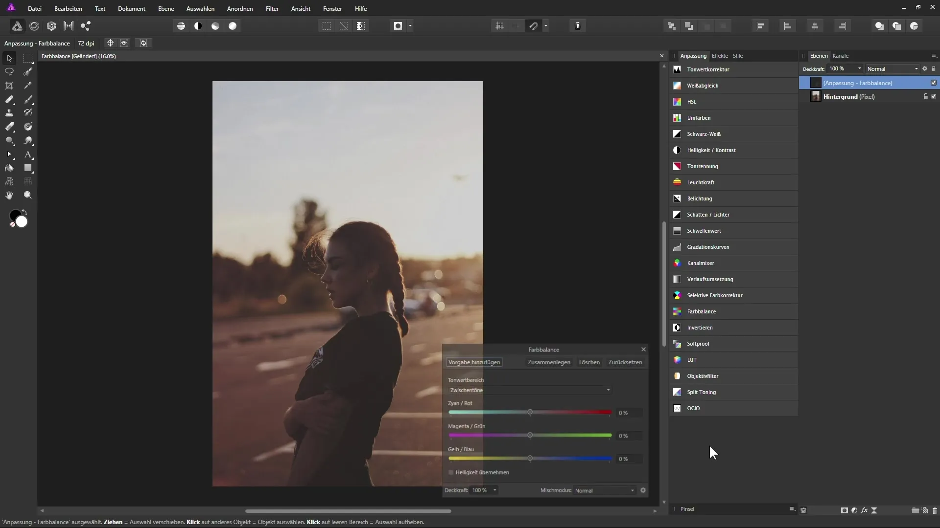 Farbbalance anpassen - So gestaltest du deine Bilder in Affinity Photo
