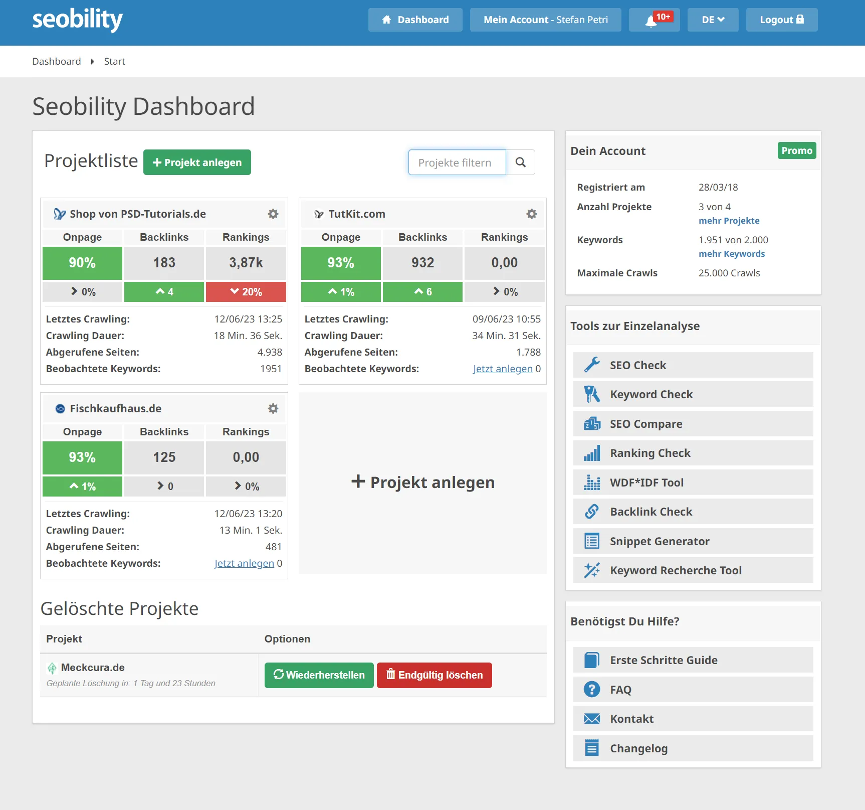 Seobility-Dashboard