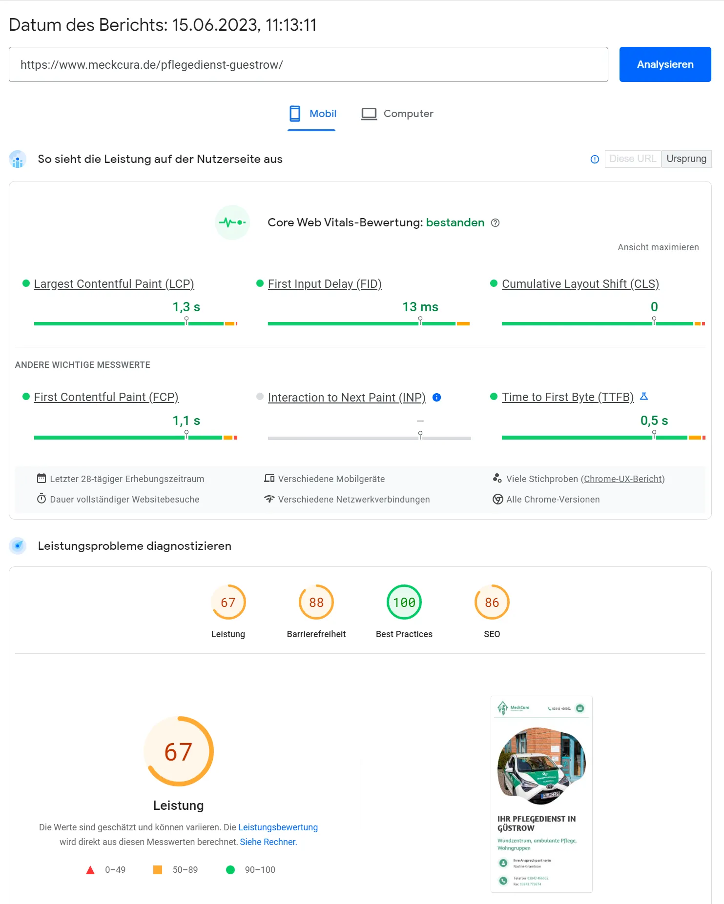PageSpeed-Test - Resultado antes