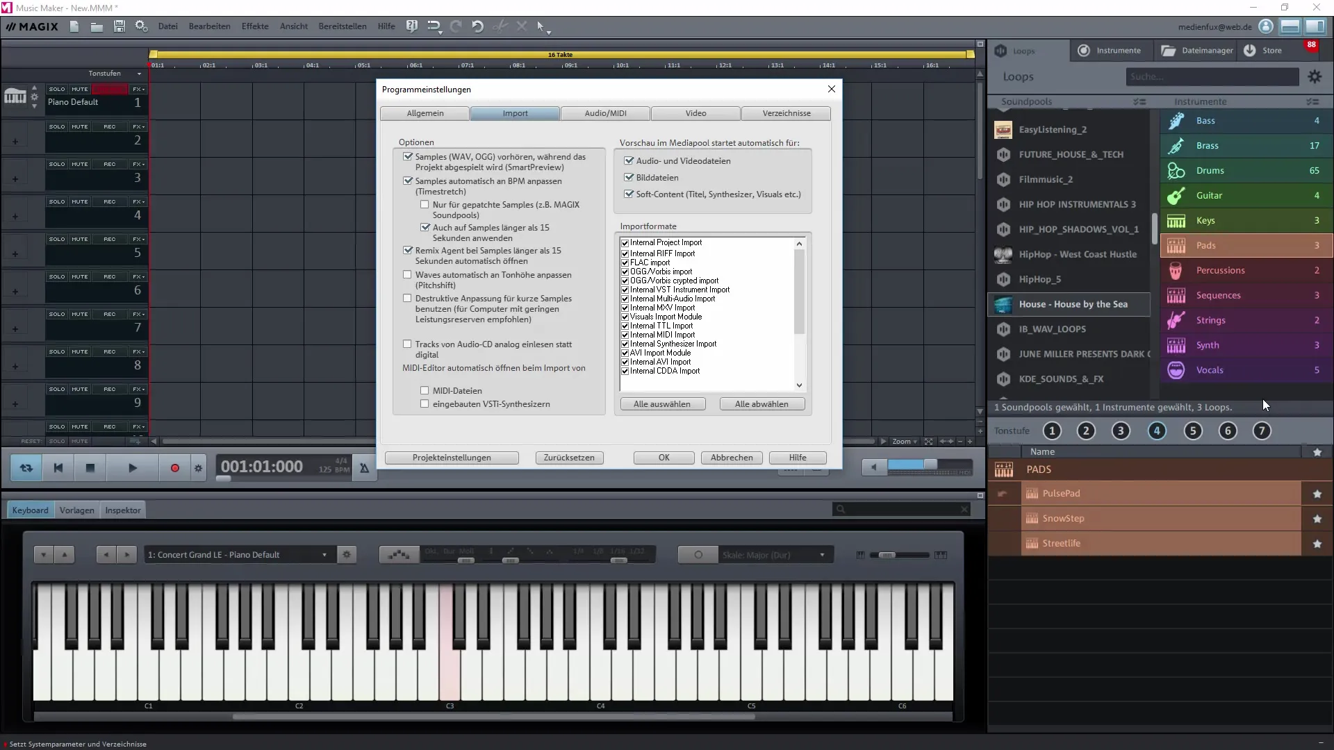 Einstellungen und Optionen im Magix Music Maker optimal nutzen Einstellungen und Optionen im Magix Music Maker optimal nutzen