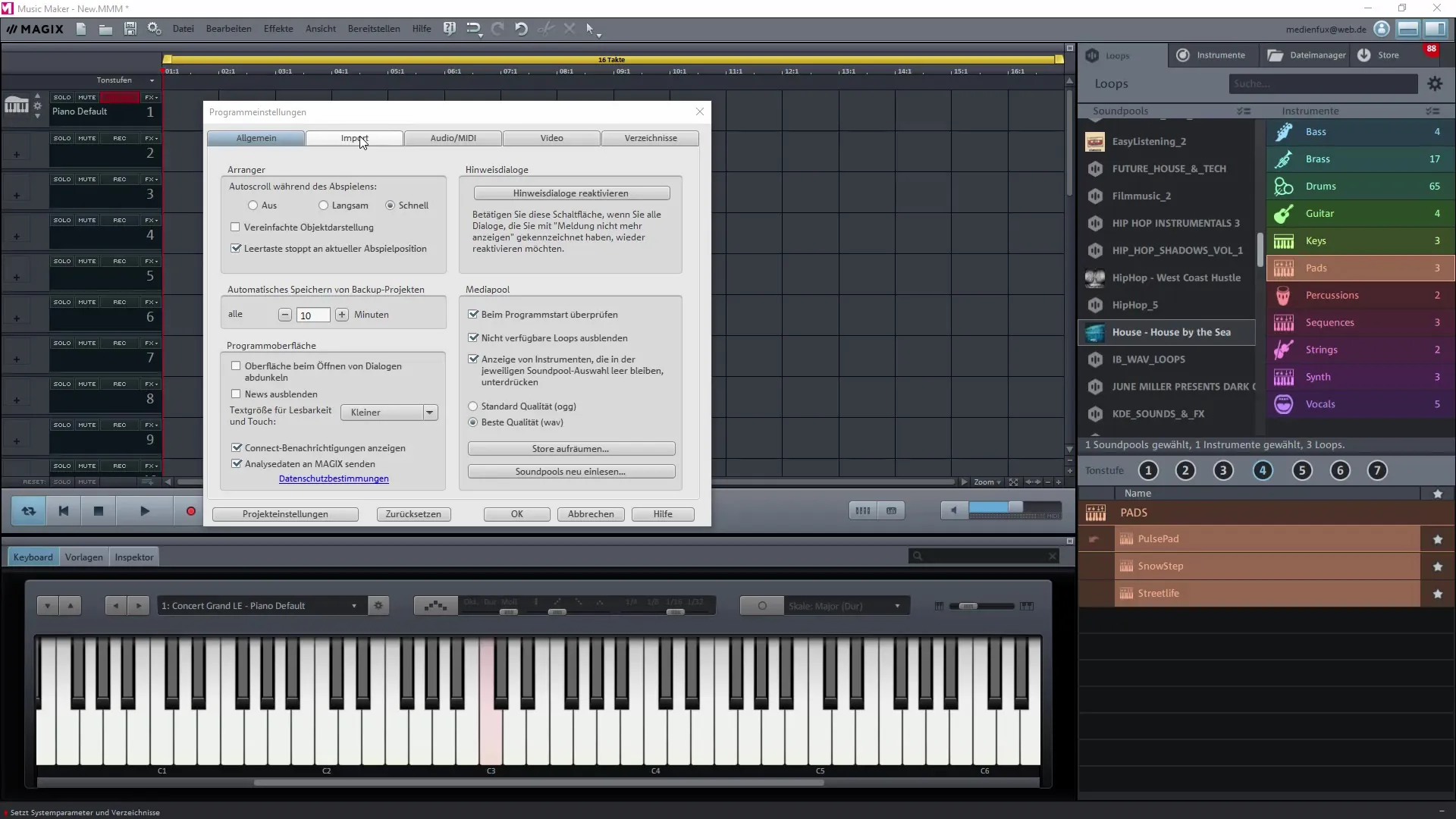 Einstellungen und Optionen im Magix Music Maker optimal nutzen Einstellungen und Optionen im Magix Music Maker optimal nutzen