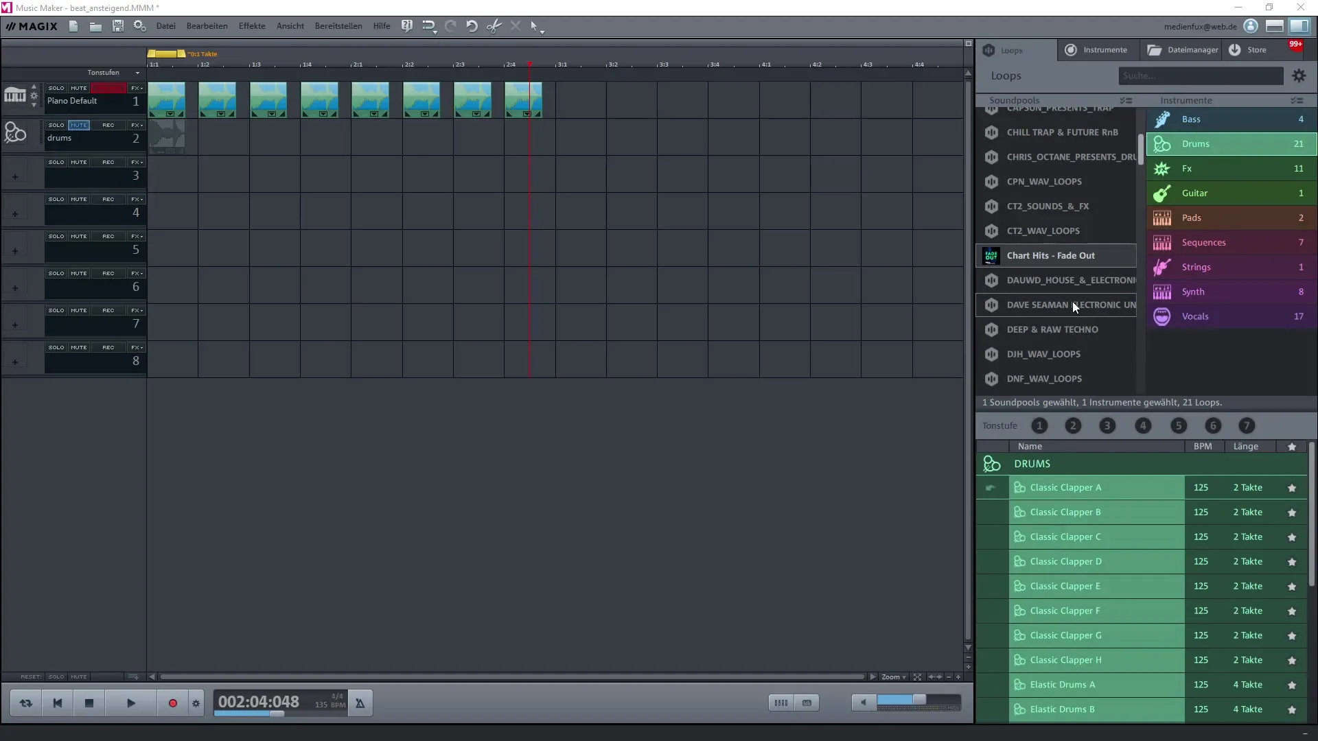 Ansteigenden Beat selbst kreieren mit Magix Music Maker Ansteigenden Beat selbst kreieren mit Magix Music Maker