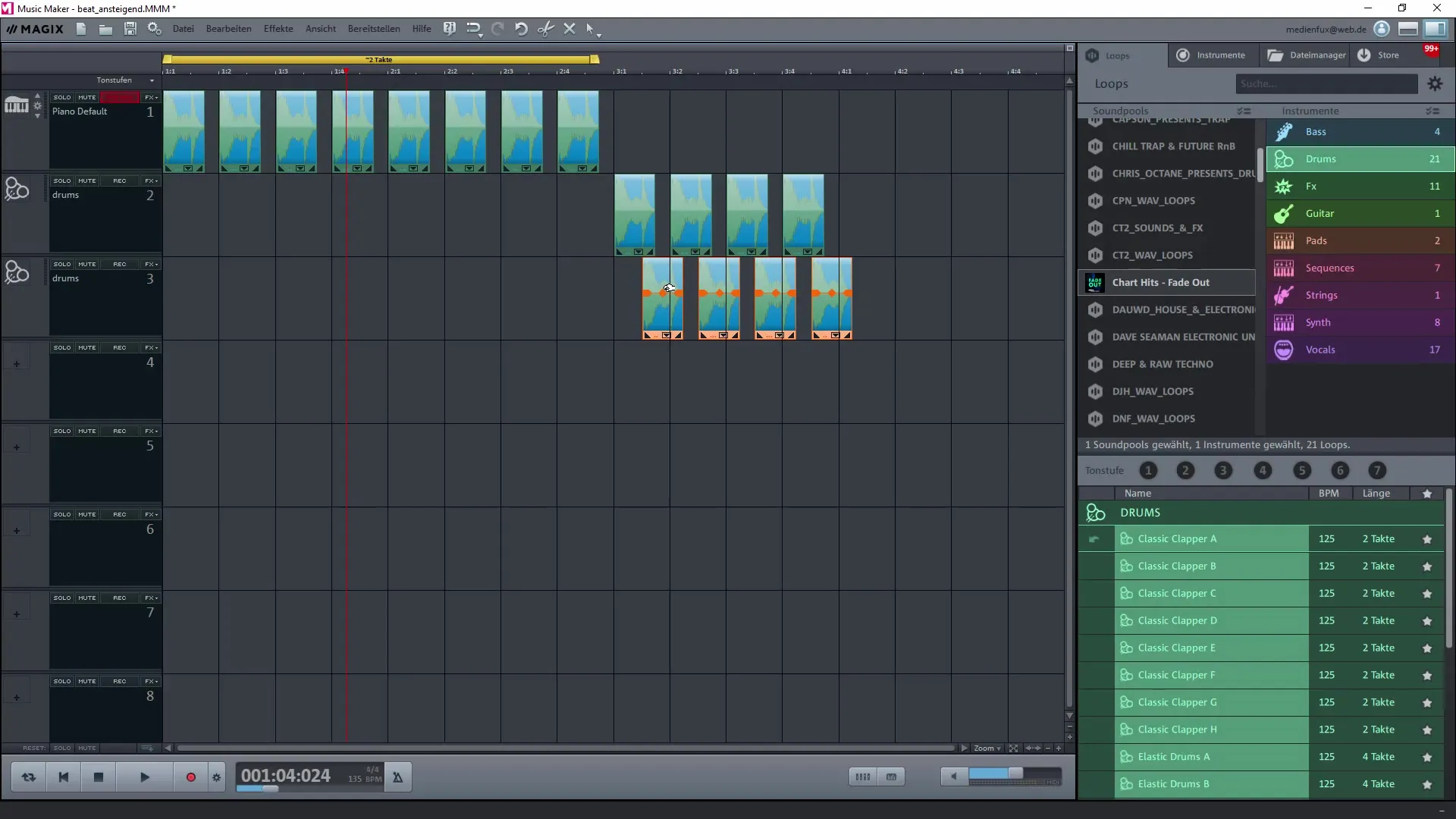 Ansteigenden Beat selbst kreieren mit Magix Music Maker Ansteigenden Beat selbst kreieren mit Magix Music Maker