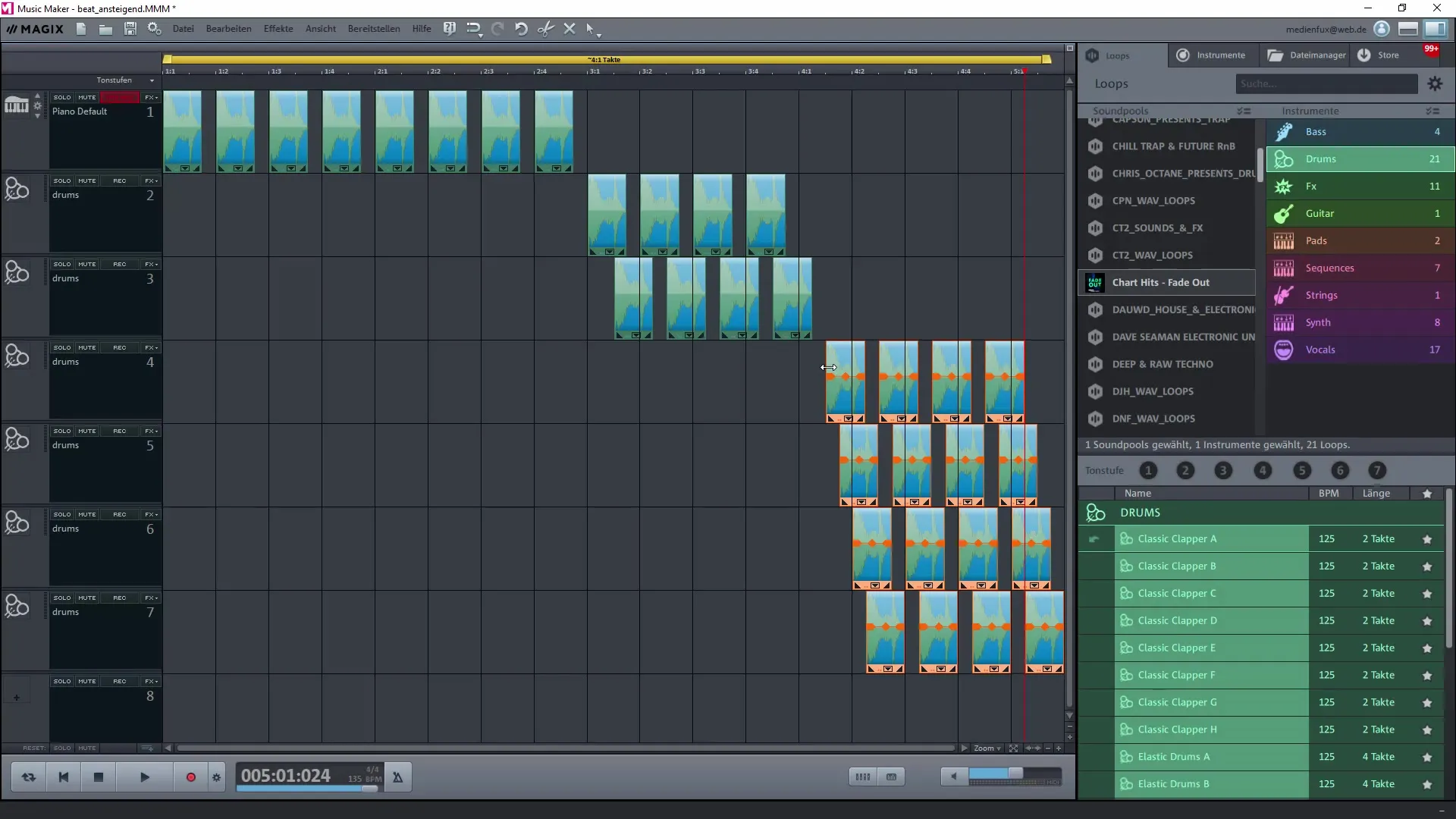 Ansteigenden Beat selbst kreieren mit Magix Music Maker Ansteigenden Beat selbst kreieren mit Magix Music Maker