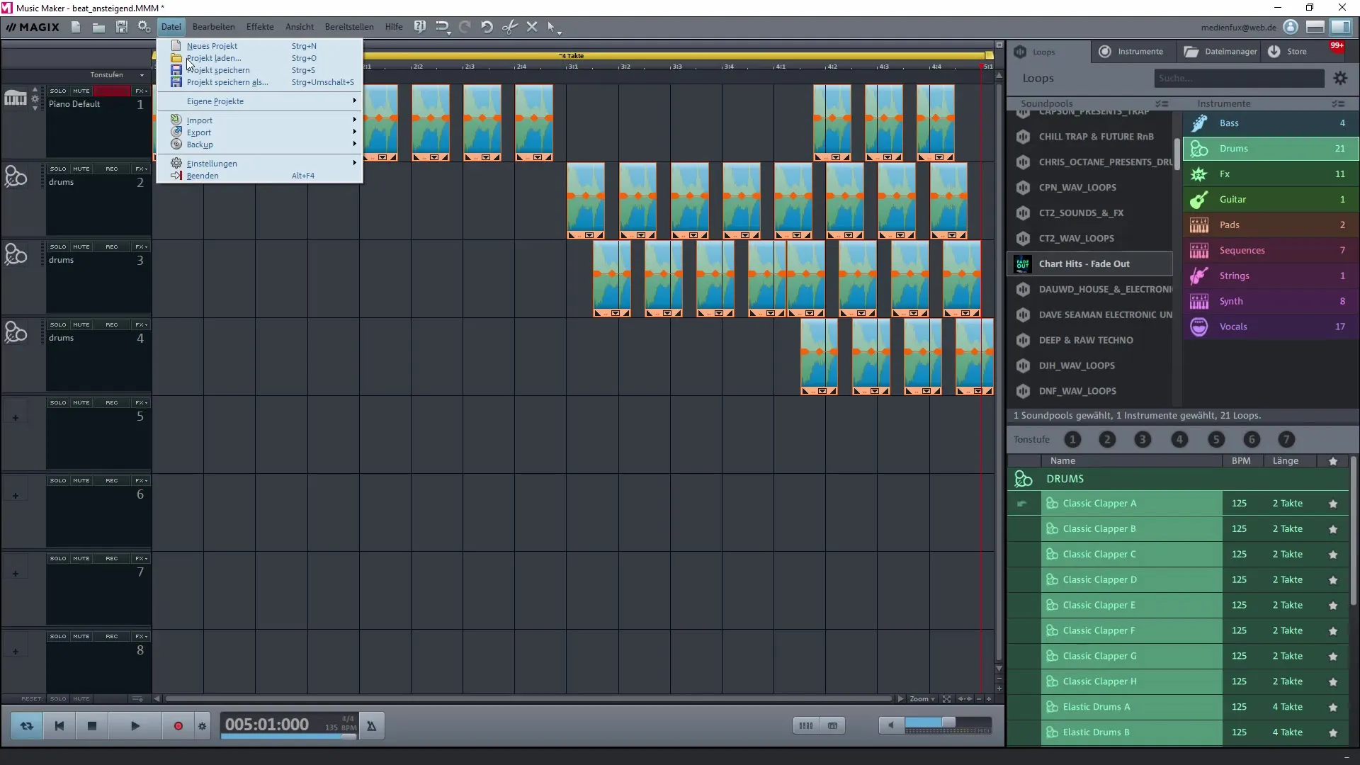 Ansteigenden Beat selbst kreieren mit Magix Music Maker Ansteigenden Beat selbst kreieren mit Magix Music Maker