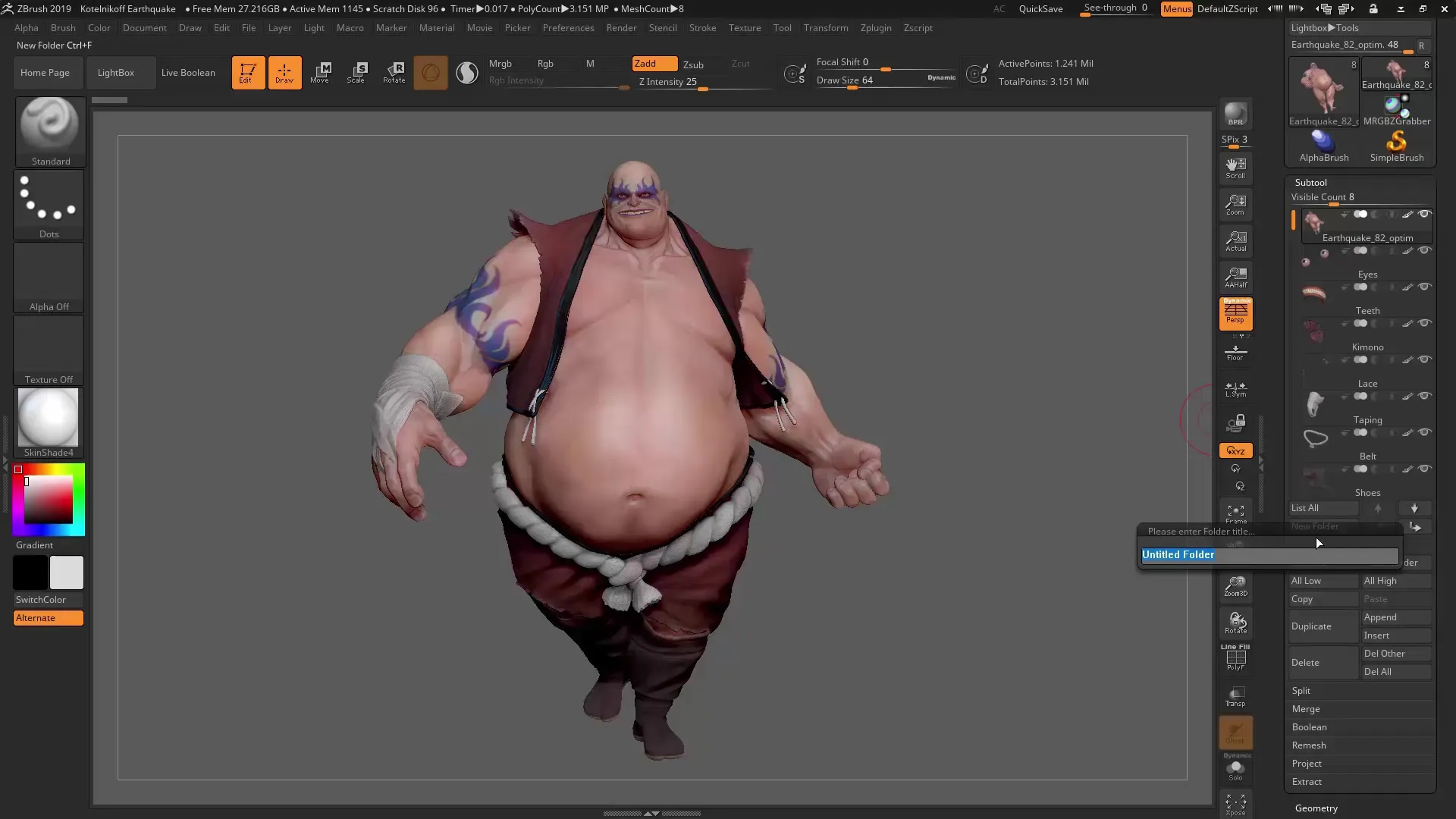 ZBrush 2019 - Effectively Using Subtool Folders ZBrush 2019 - Effectively Using Subtool Folders
