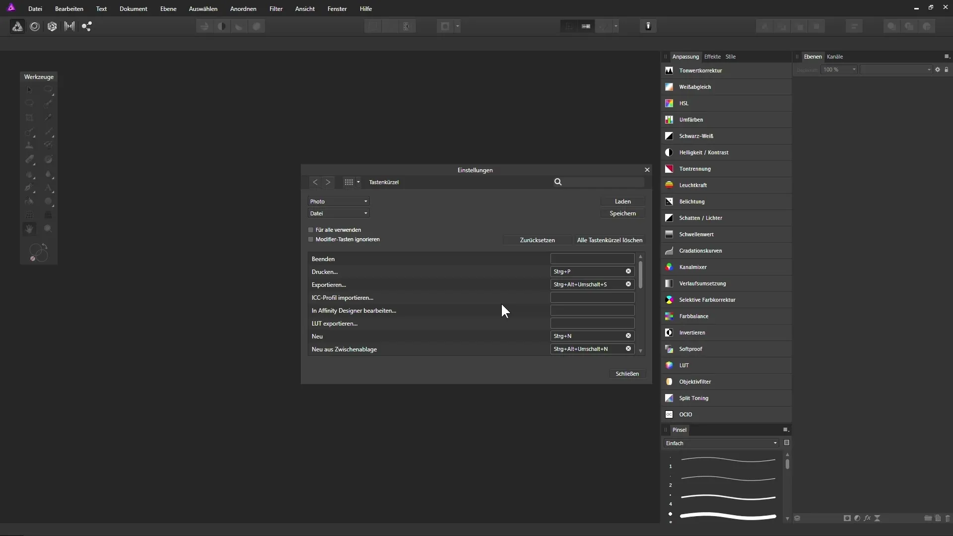 Voreinstellungen in Affinity Photo – So optimierst du deinen Workflow Voreinstellungen in Affinity Photo – So optimierst du deinen Workflow