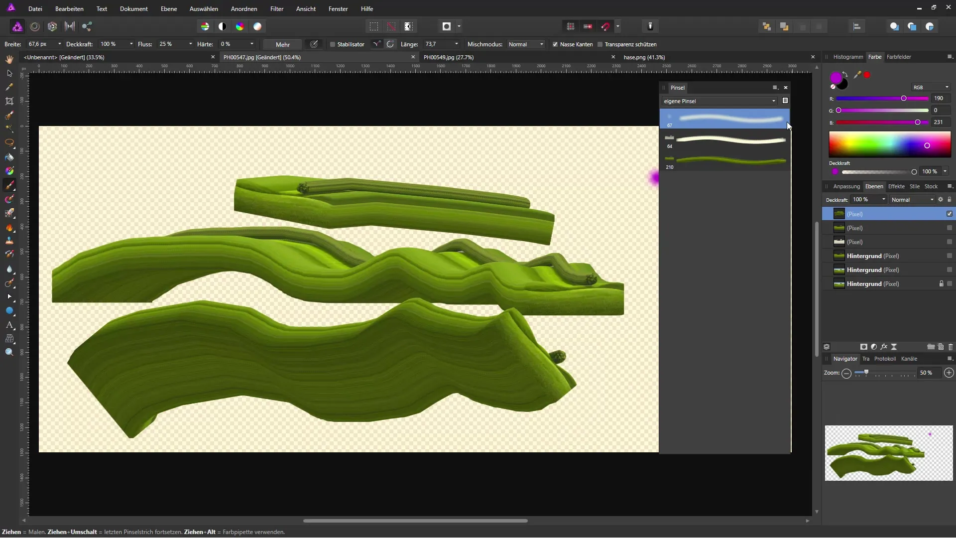 Kreative Farbexperimente mit dem Farbmischpinsel in Affinity Photo Kreative Farbexperimente mit dem Farbmischpinsel in Affinity Photo