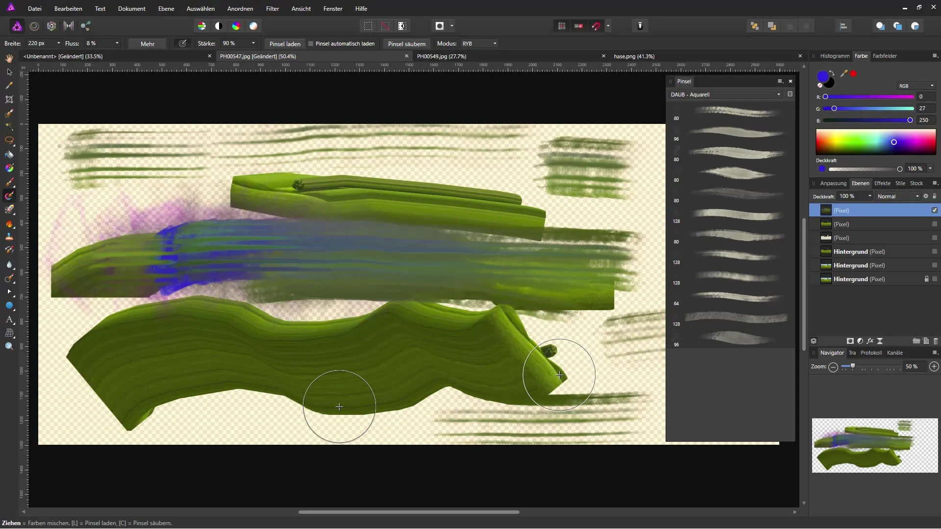 Kreative Farbexperimente mit dem Farbmischpinsel in Affinity Photo Kreative Farbexperimente mit dem Farbmischpinsel in Affinity Photo