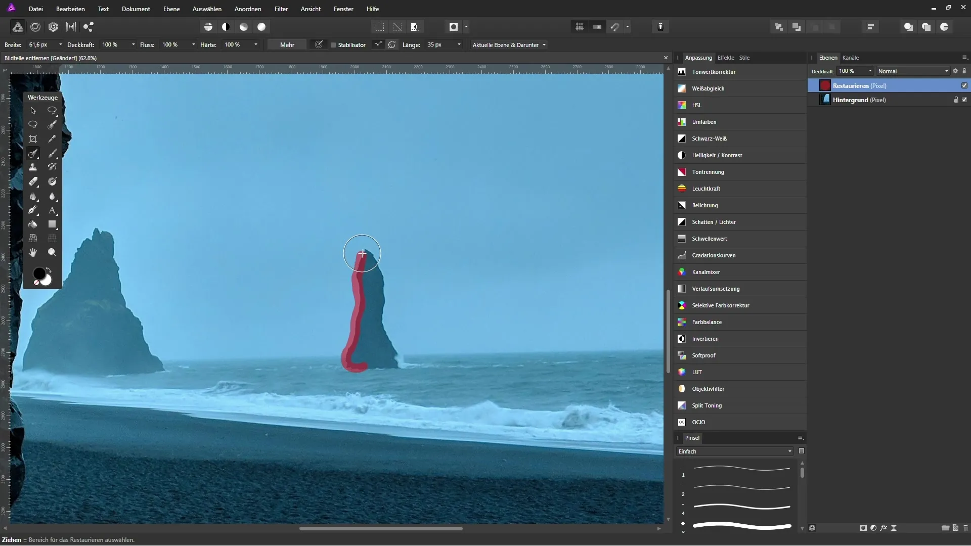 Effectively removing image parts with Affinity Photo Effectively removing image parts with Affinity Photo