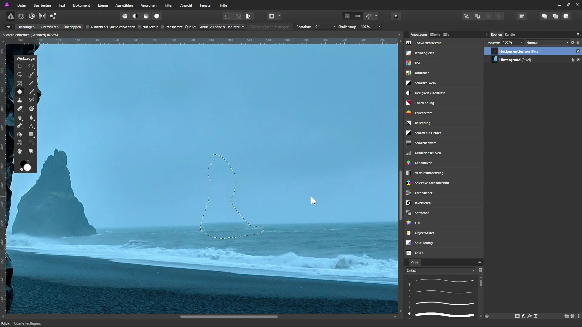 Effectively remove image parts with Affinity Photo Effectively remove image parts with Affinity Photo