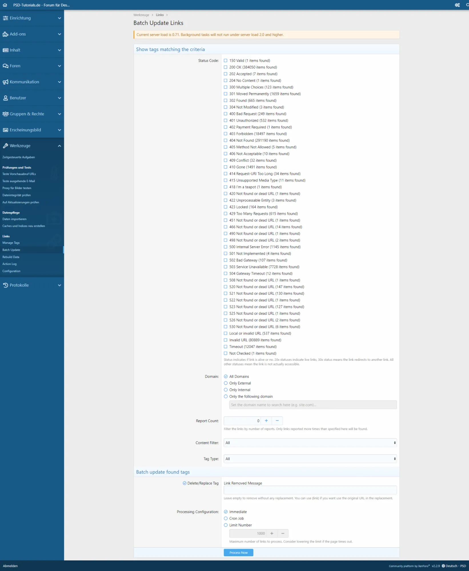 Tools zum Entfernen invalider Links im Forum