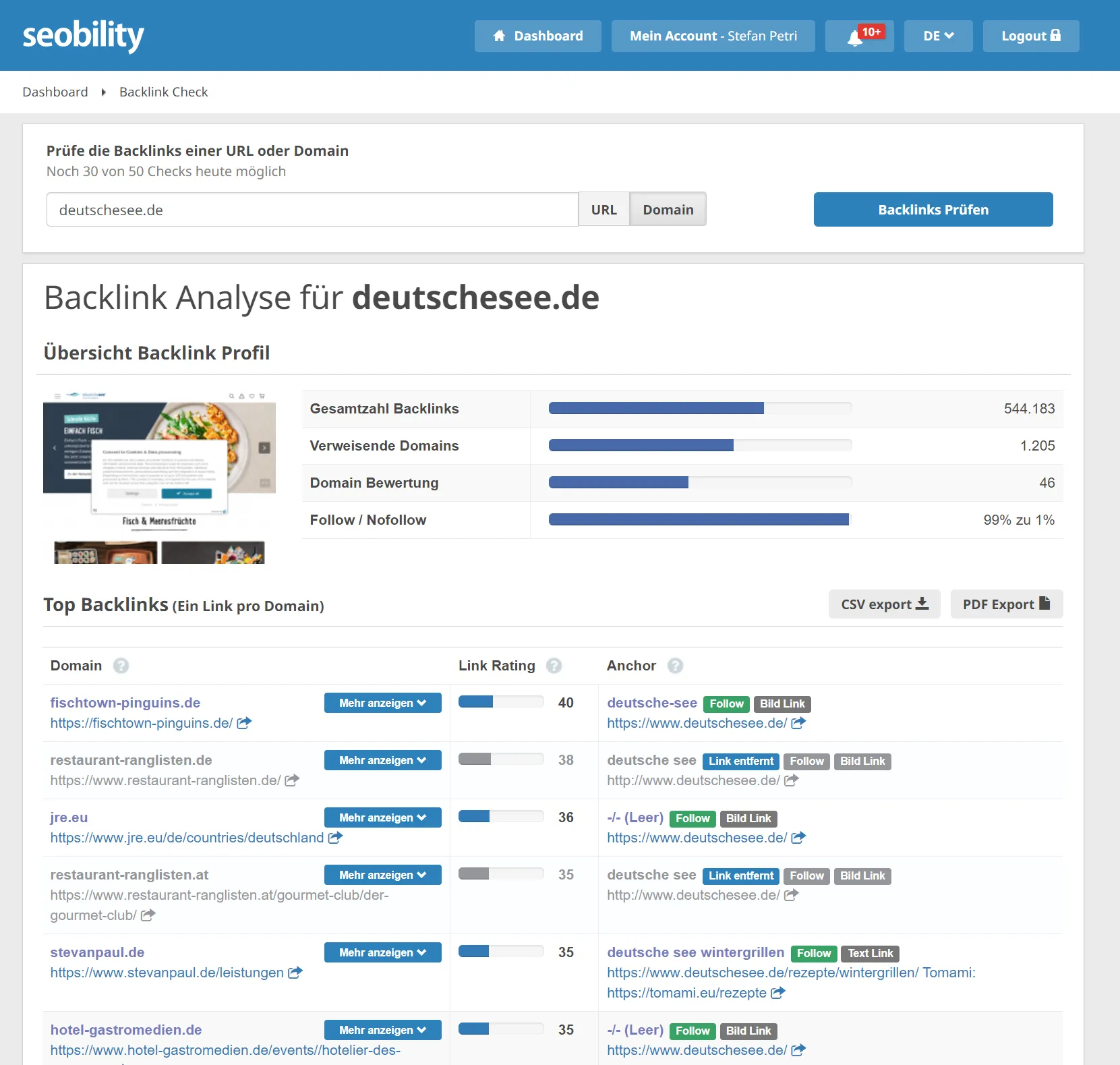 Comprobación de backlinks de competidores