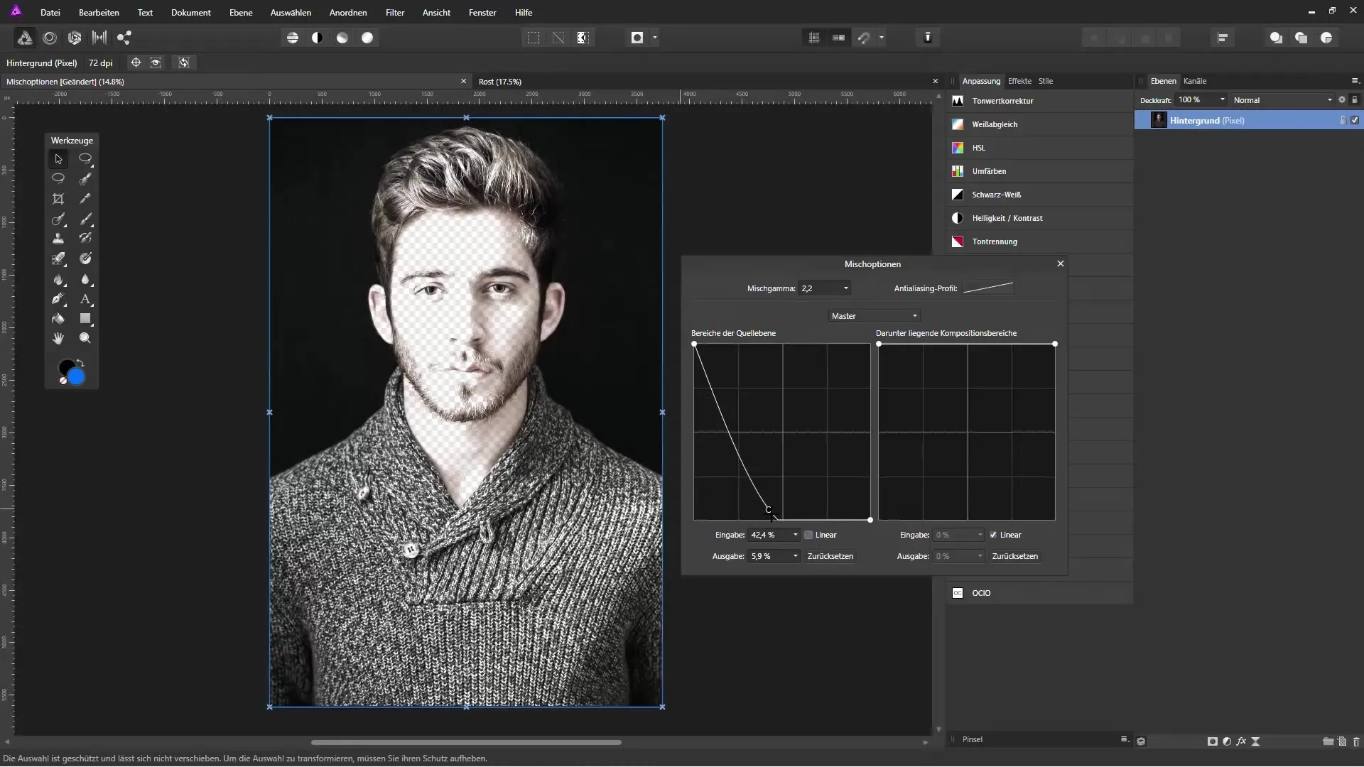 Kreative Freistellung mit Mischoptionen in Affinity Photo Kreative Freistellung mit Mischoptionen in Affinity Photo