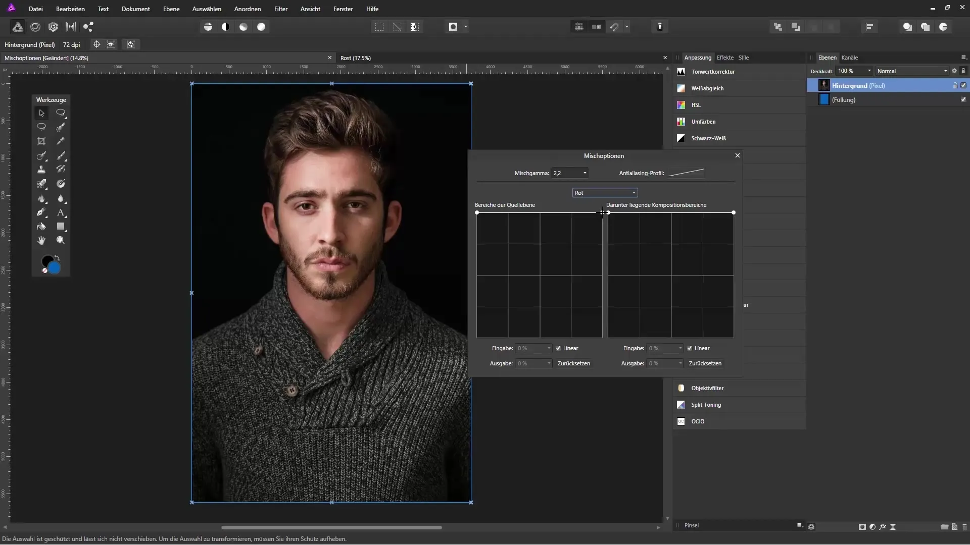 Kreative Freistellung mit Mischoptionen in Affinity Photo Kreative Freistellung mit Mischoptionen in Affinity Photo