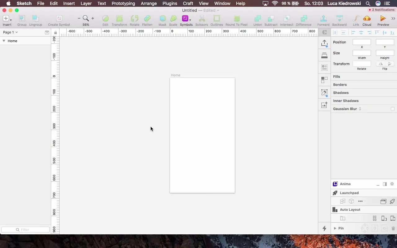 Conception de l'écran d'accueil avec Sketch – Instructions étape par étape