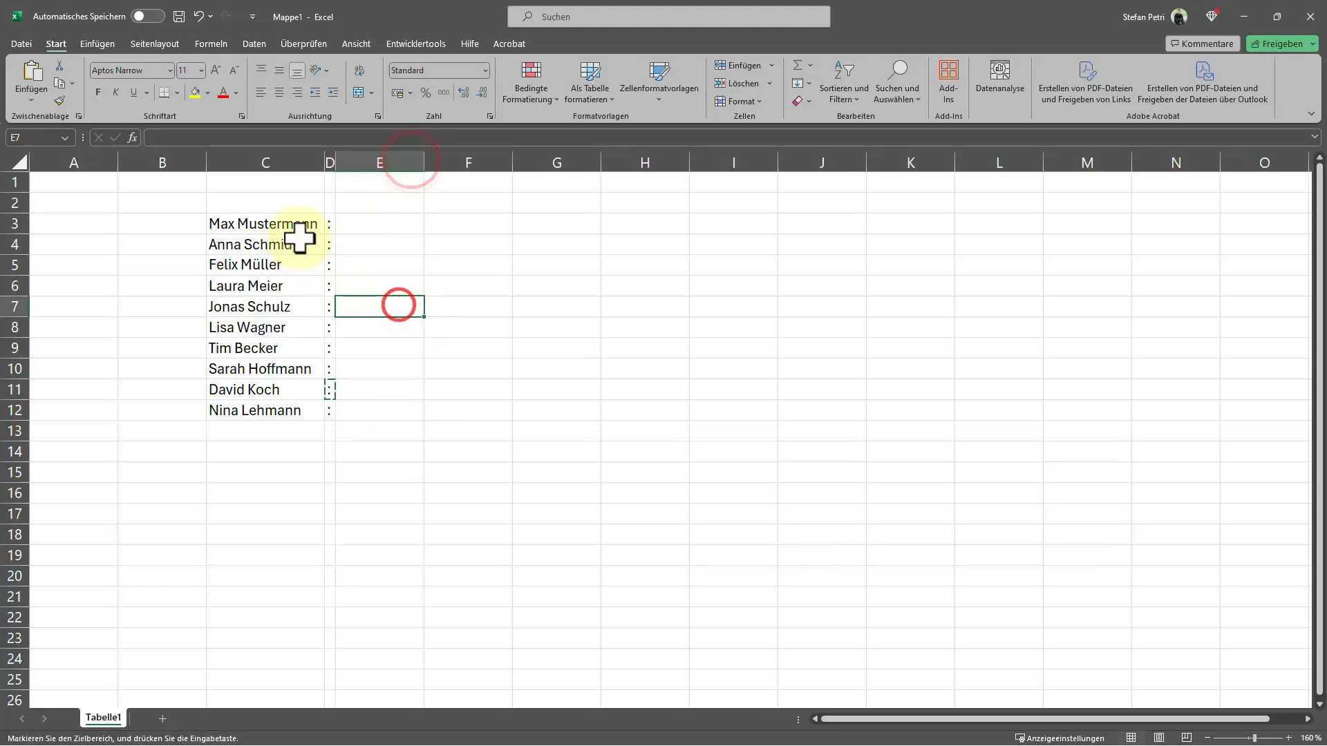Excel'de çift noktaların verimli bir şekilde eklenmesi