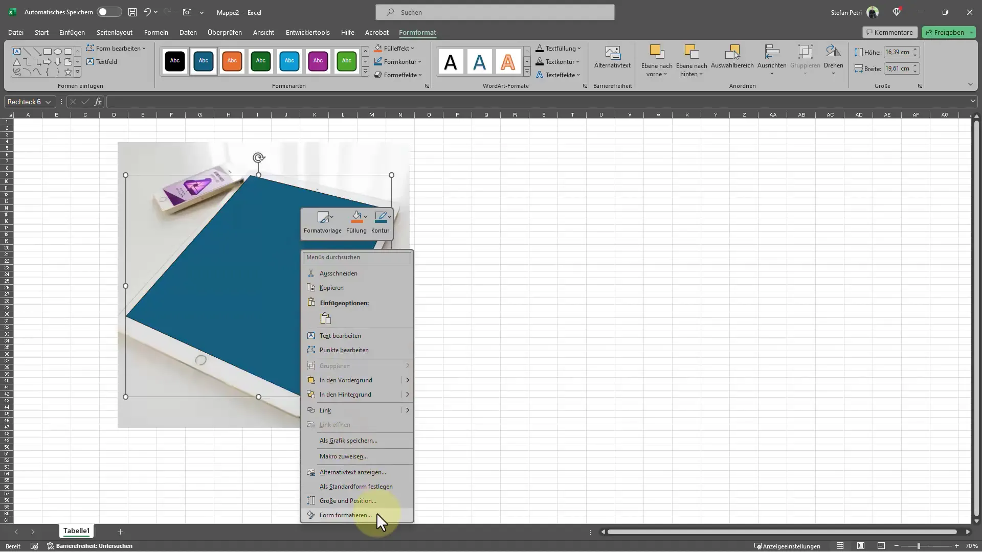 Excel'e bakış açısından resimleri doğru şekilde ekleyin - adım adım bir kılavuz