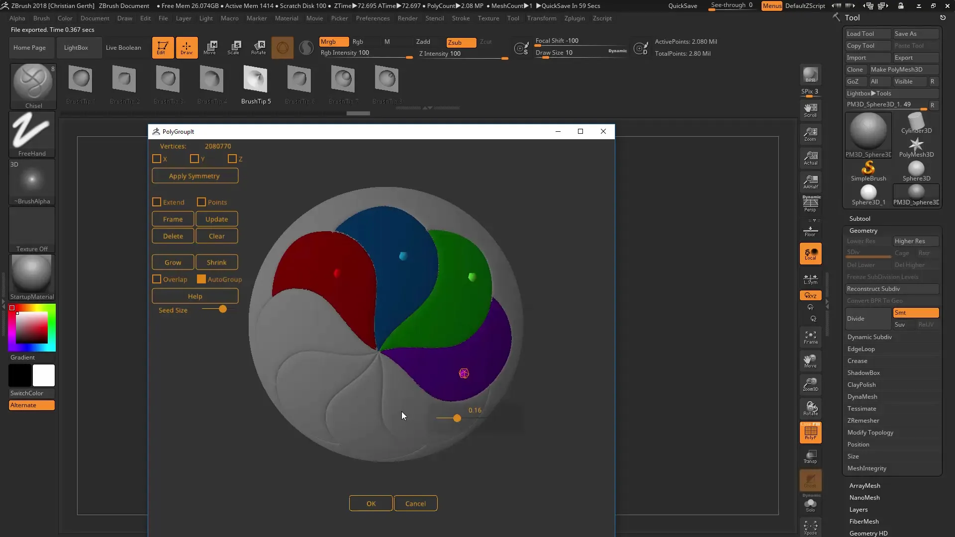 ZBrush 2018 - Gismo 3D, Liveboolean y más