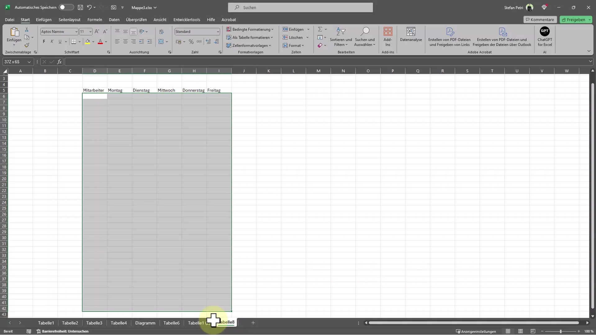 Excel'de otomatik çerçeve oluşturmanın basit talimatı