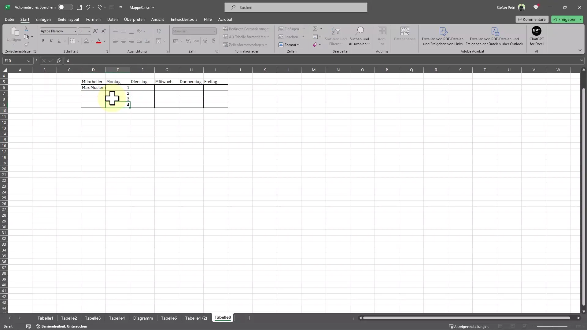 Excel'de otomatik çerçeve oluşturmayla ilgili basit talimatlar