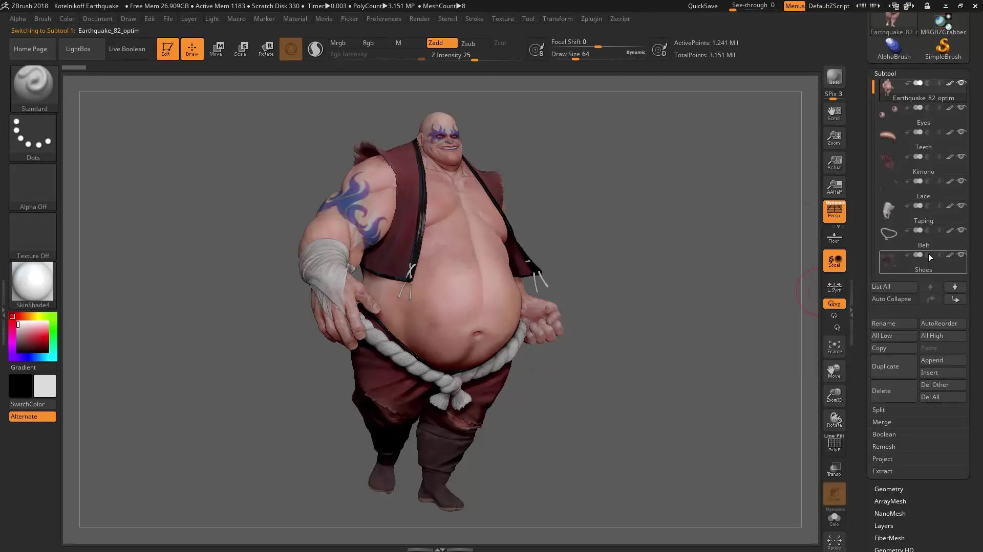 Utilizar eficazmente el menú de Subtools en ZBrush Utilizar eficazmente el menú de Subtools de ZBrush
