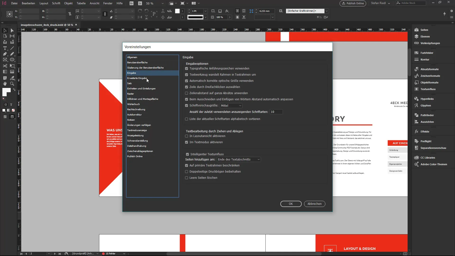 InDesign Kullanıcı Arayüzü ve Başlangıç Ayarları InDesign Kullanıcı Arayüzü ve Başlangıç Ayarları