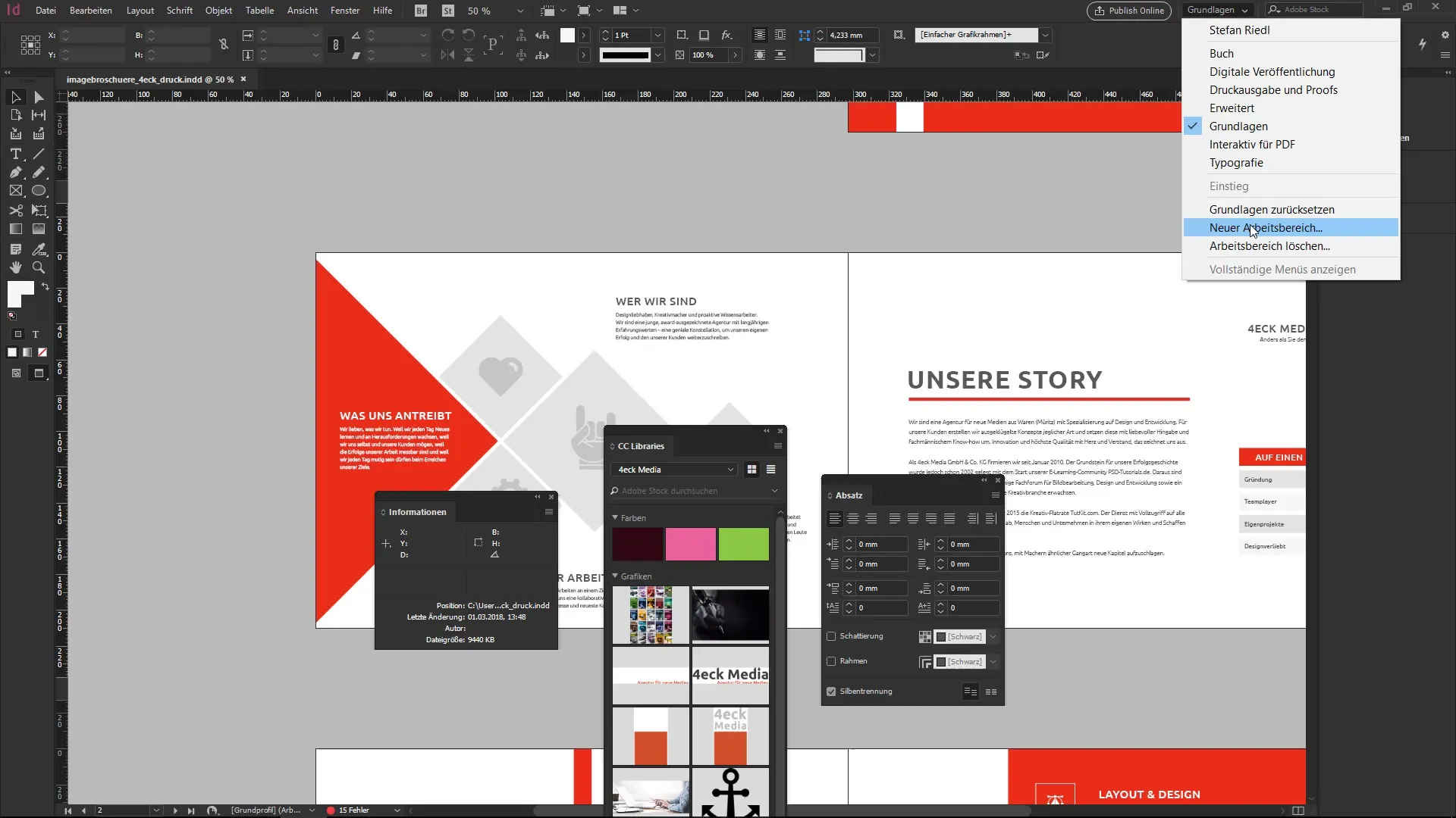 Crear un espacio de trabajo individual en InDesign Crear un espacio de trabajo individual en InDesign
