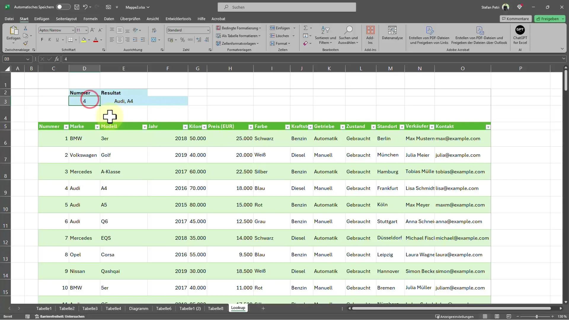 Excel İpuçları: SVERWEIS fonksiyonu ile hızlı veri bulma