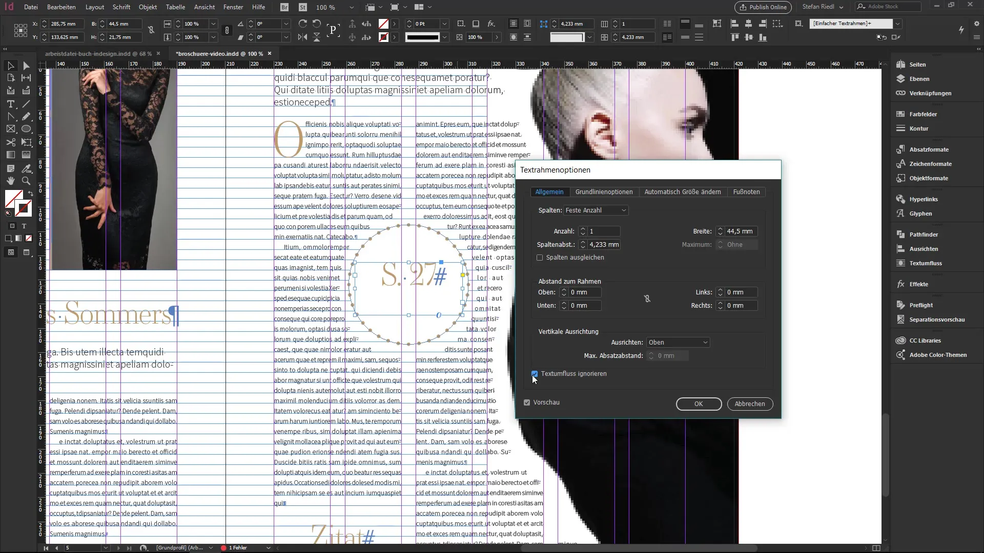 Ajustar el flujo de texto – InDesign para principiantes Ajuste del flujo de texto - InDesign para principiantes